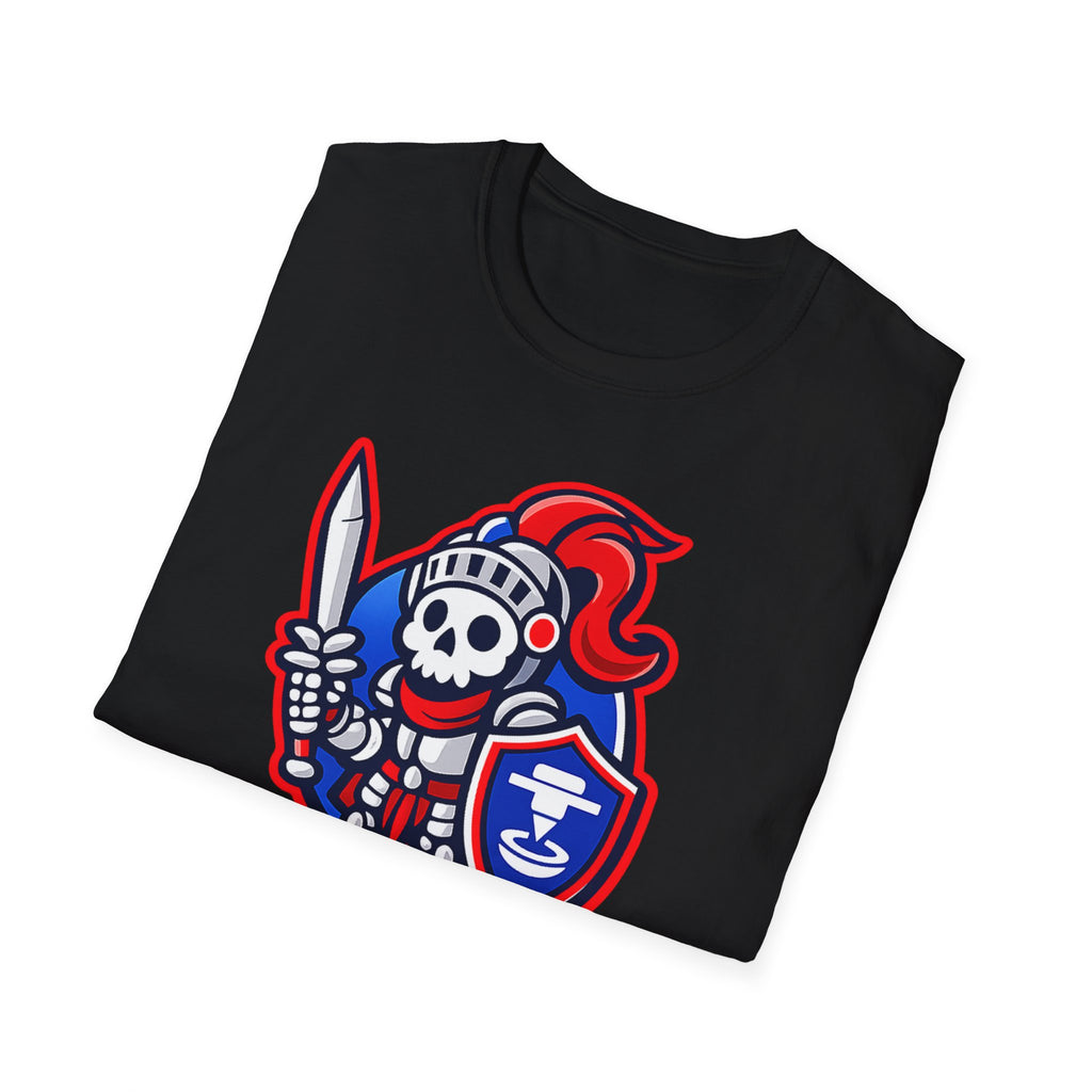 BOZ3D Skeleton Knight Color Logo T-Shirt | Red, White & Blue 3D Printing Maker Tee
