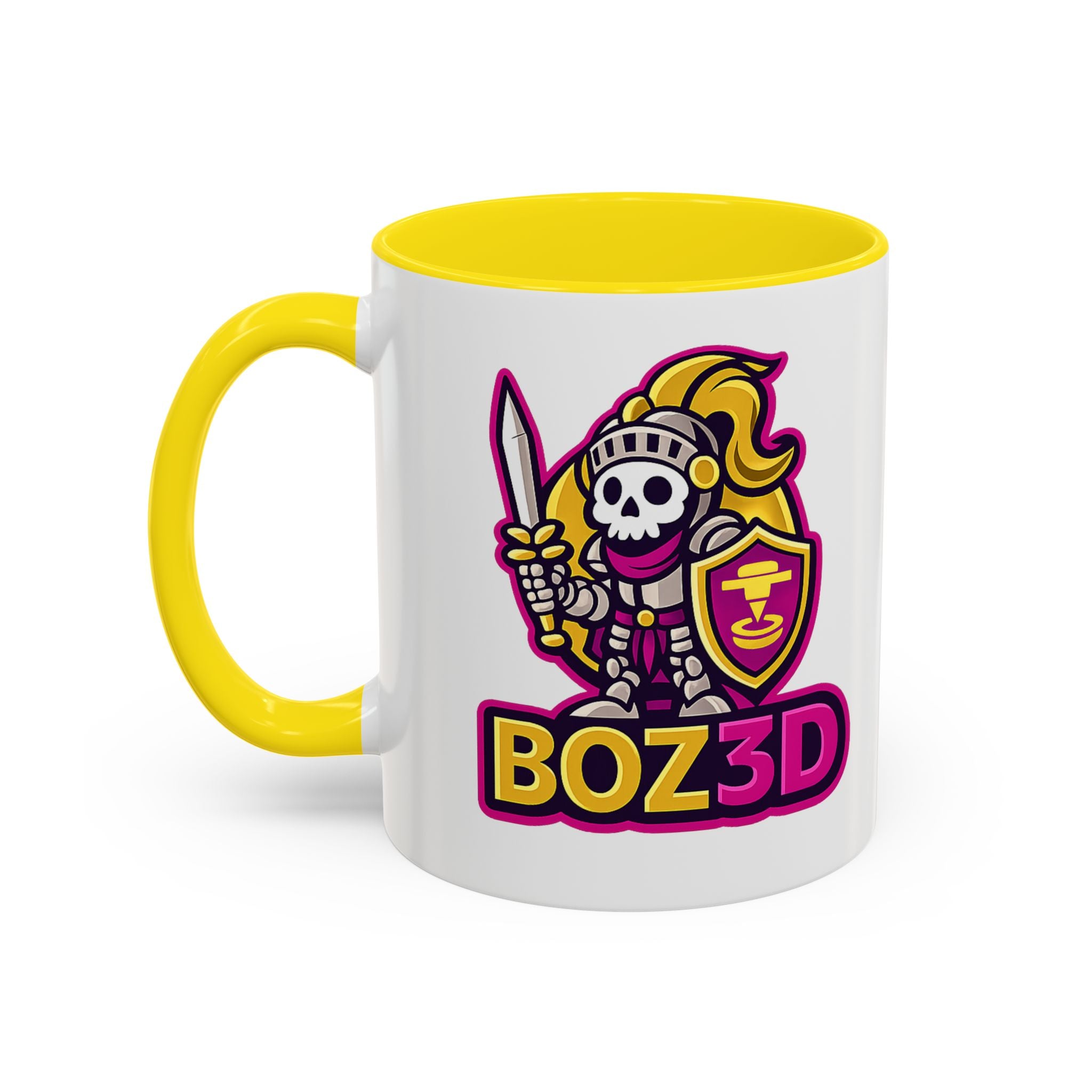 Skull Knight Logo Accent Coffee Mug (11/15oz) — BOZ3D Gaming Drinkware