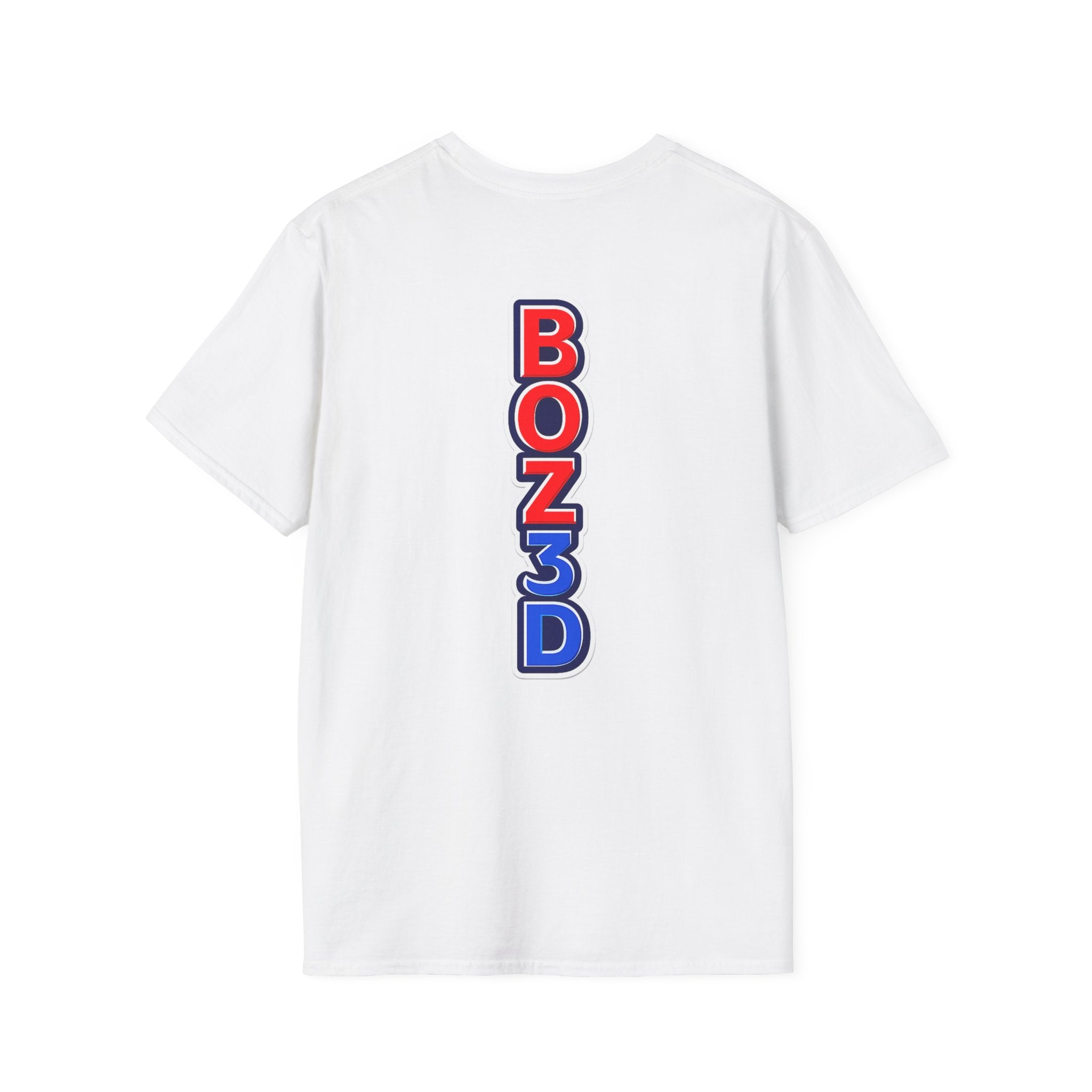 BOZ3D Skeleton Knight Color Logo T-Shirt | Red, White & Blue 3D Printing Maker Tee