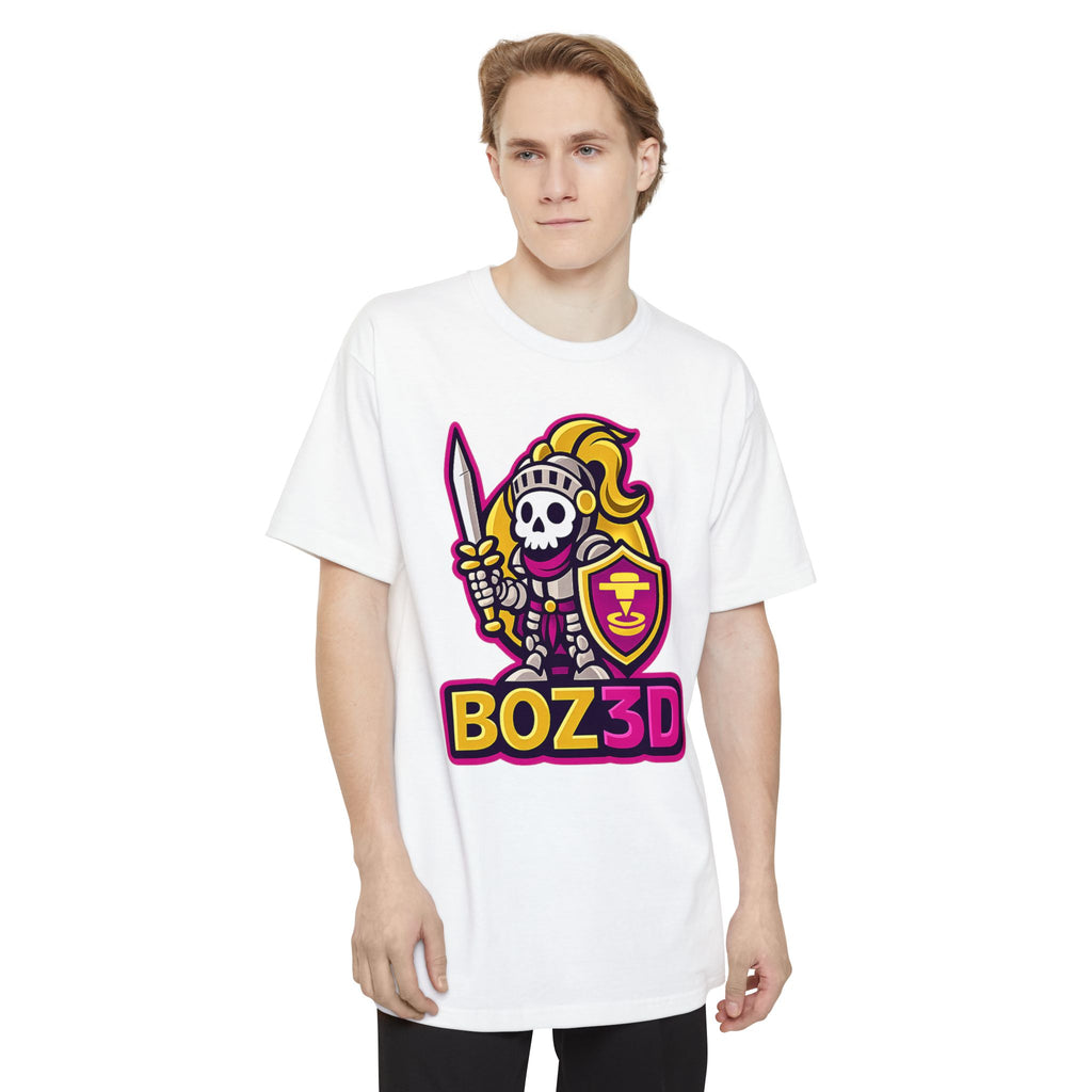 BOZ3D Skeleton Knight Color Logo T-Shirt | Gold & Pink 3D Printing Maker Tee