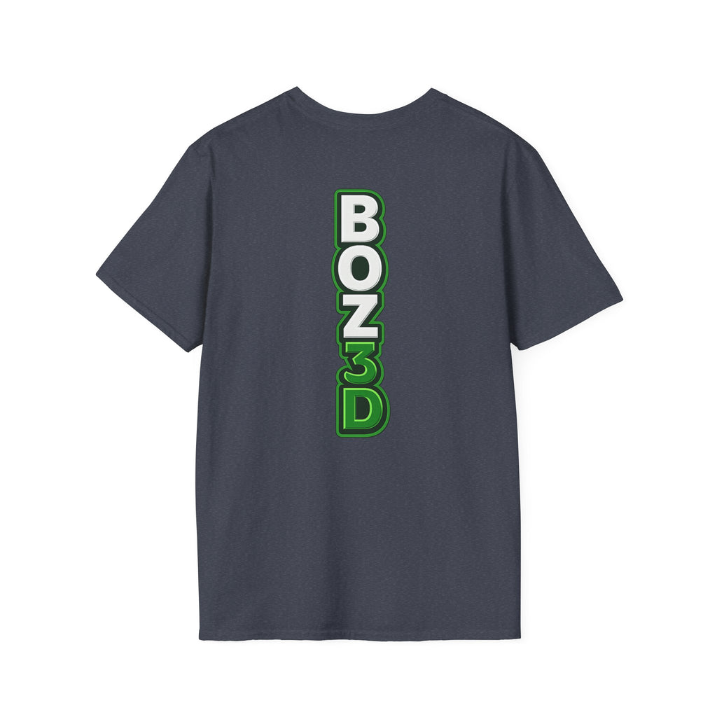 BOZ3D Skeleton Knight Color Logo T-Shirt | White & Green 3D Printing Maker Tee