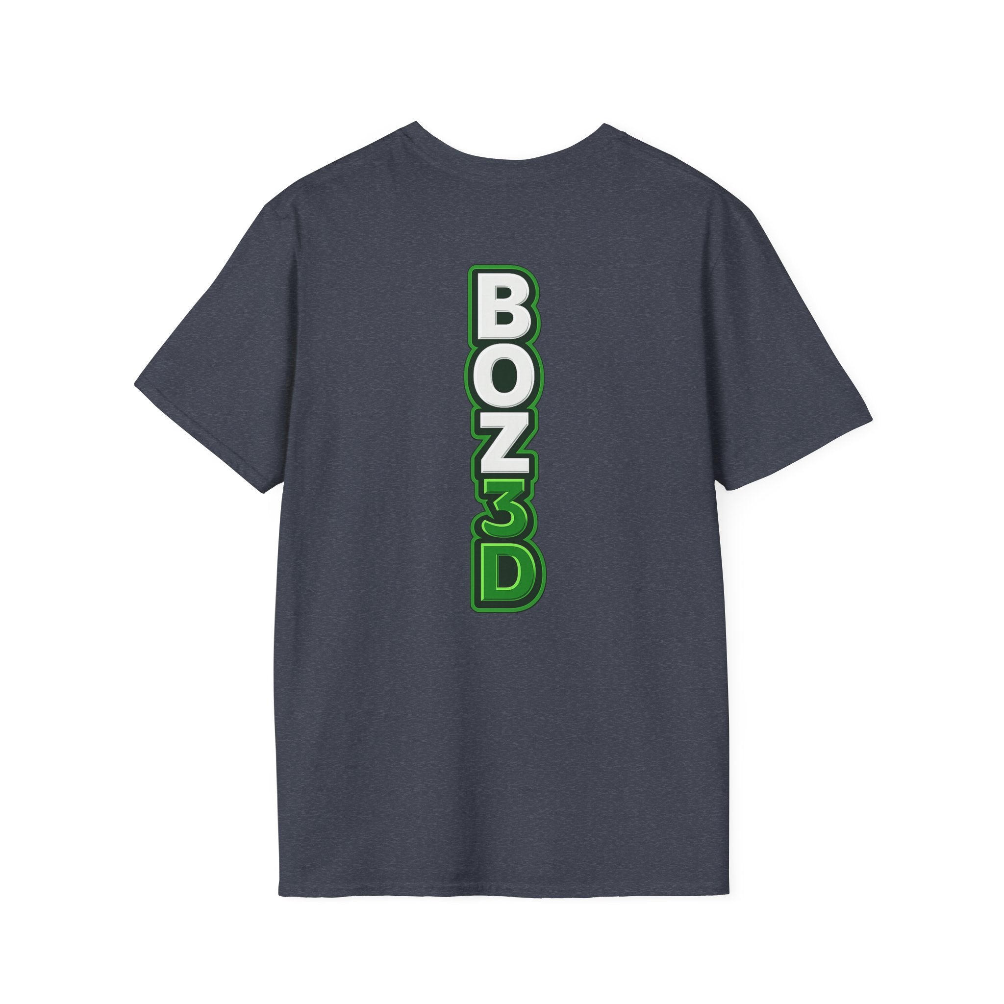 BOZ3D Skeleton Knight Color Logo T-Shirt | White & Green 3D Printing Maker Tee