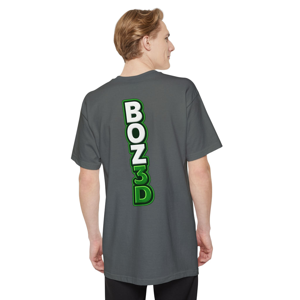 BOZ3D Skeleton Knight Color Logo T-Shirt | White & Green 3D Printing Maker Tall Tee