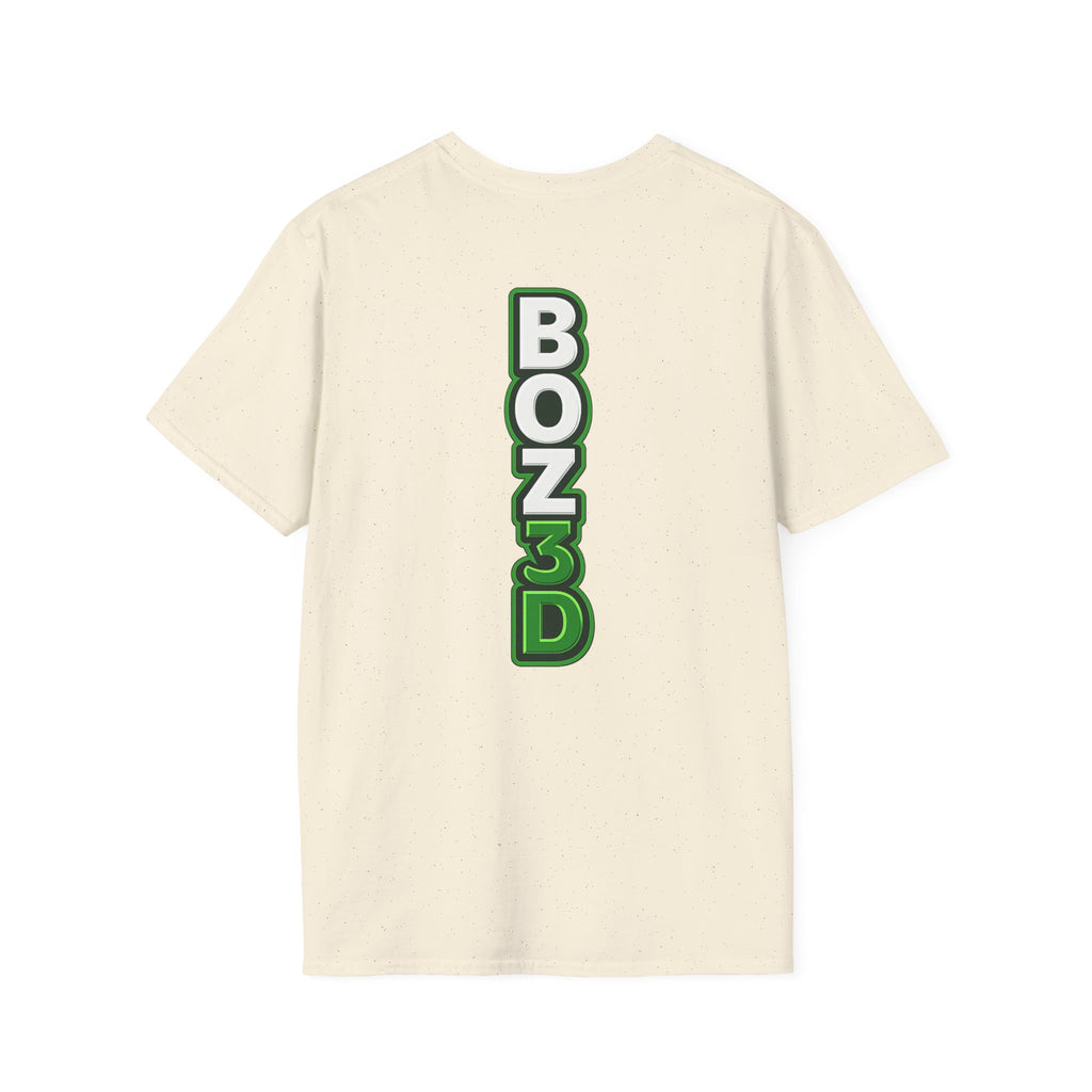 BOZ3D Skeleton Knight Color Logo T-Shirt | White & Green 3D Printing Maker Tee