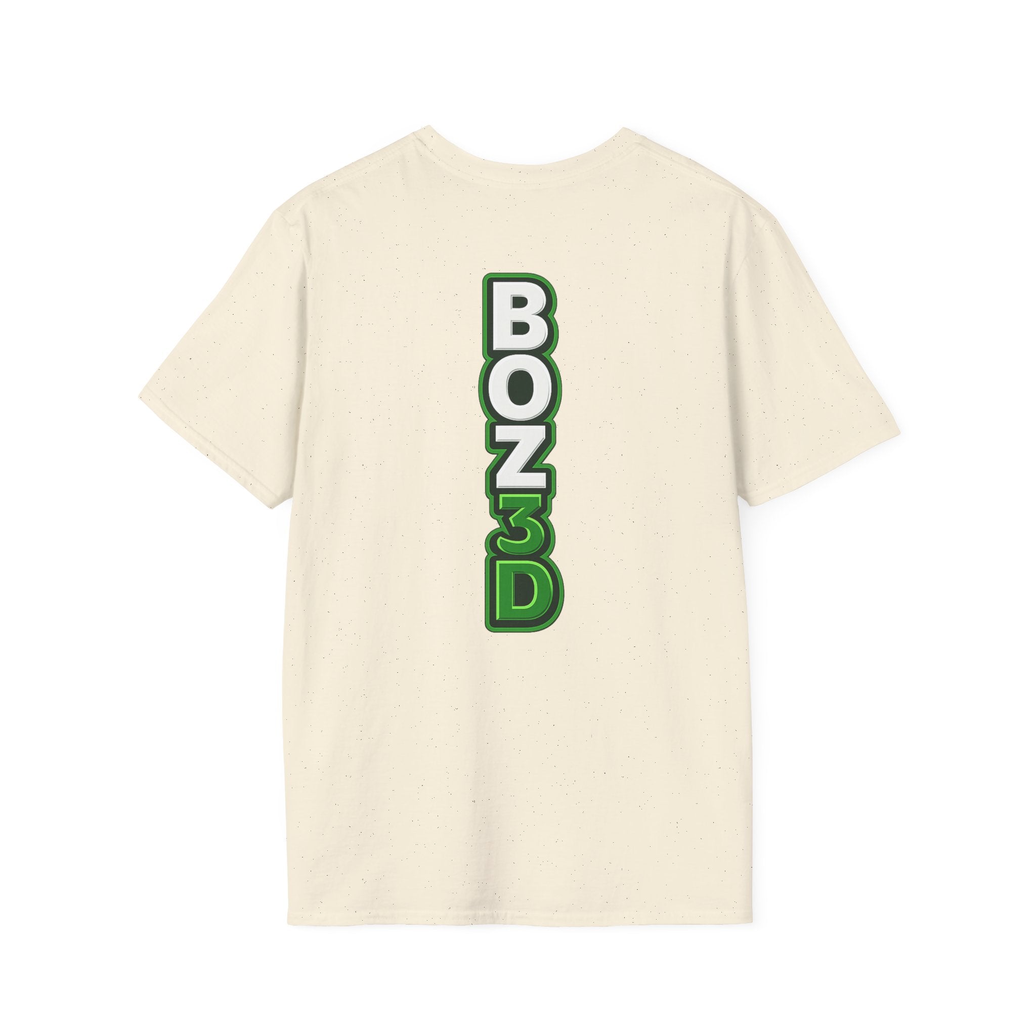 BOZ3D Skeleton Knight Color Logo T-Shirt | White & Green 3D Printing Maker Tee