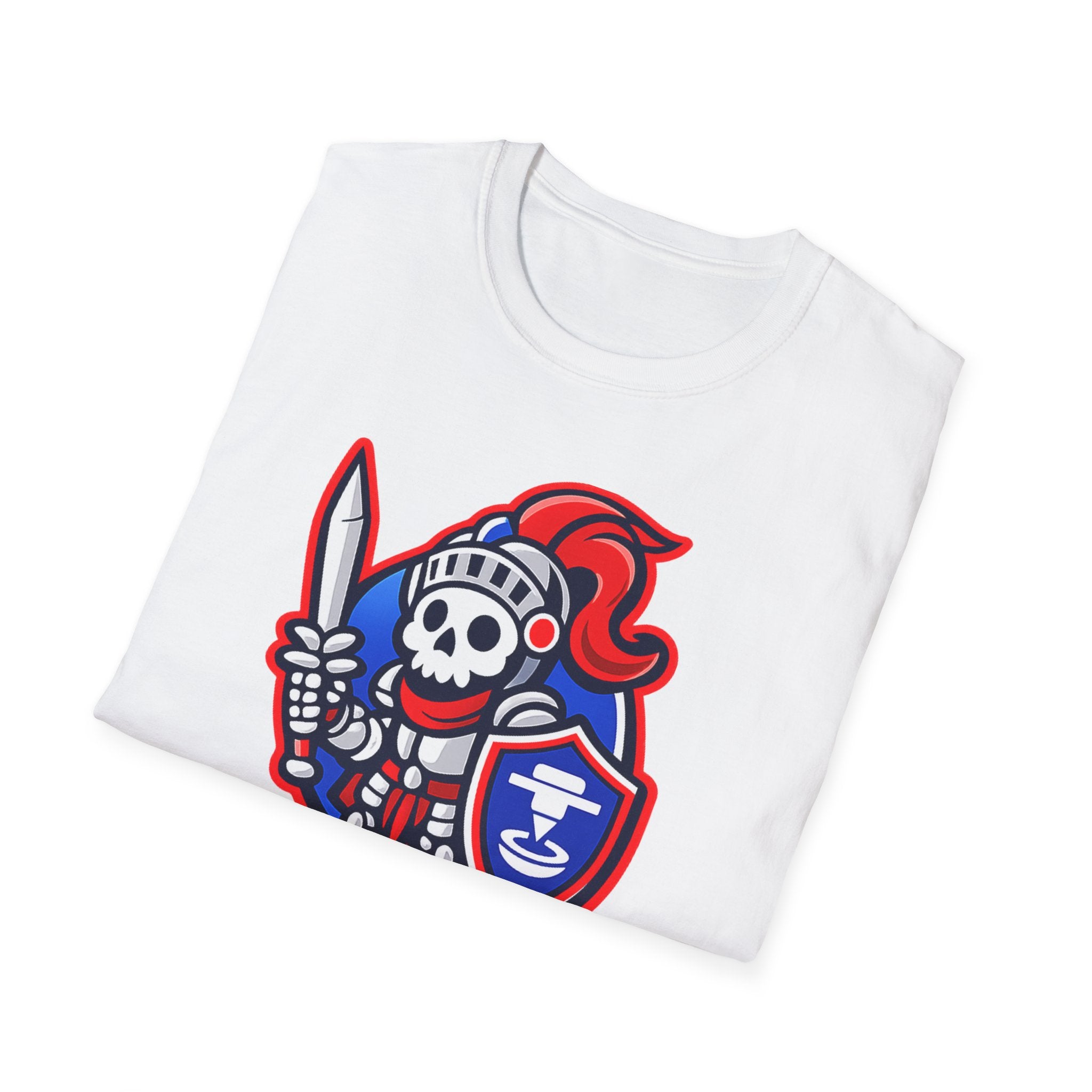 BOZ3D Skeleton Knight Color Logo T-Shirt | Red, White & Blue 3D Printing Maker Tee