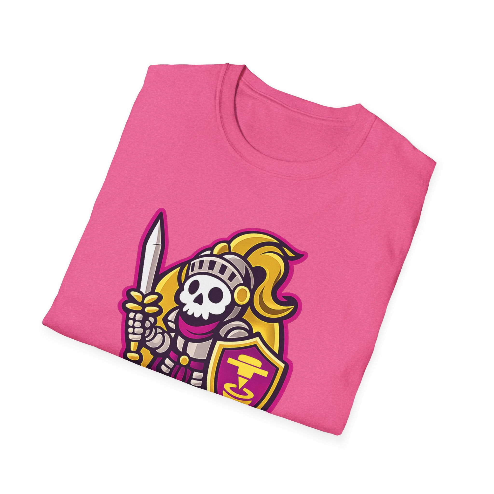 BOZ3D Skeleton Knight Color Logo T-Shirt | Gold & Pink 3D Printing Maker Tee
