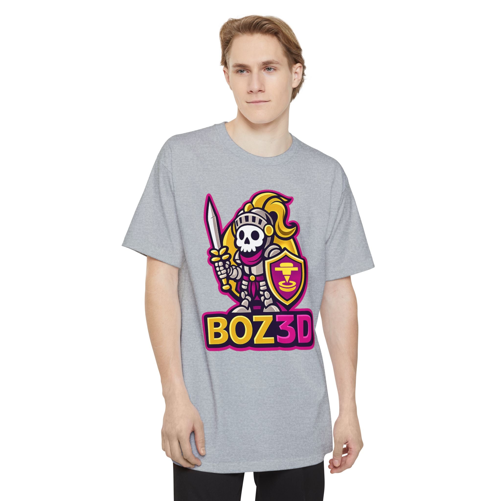 BOZ3D Skeleton Knight Color Logo T-Shirt | Gold & Pink 3D Printing Maker Tee