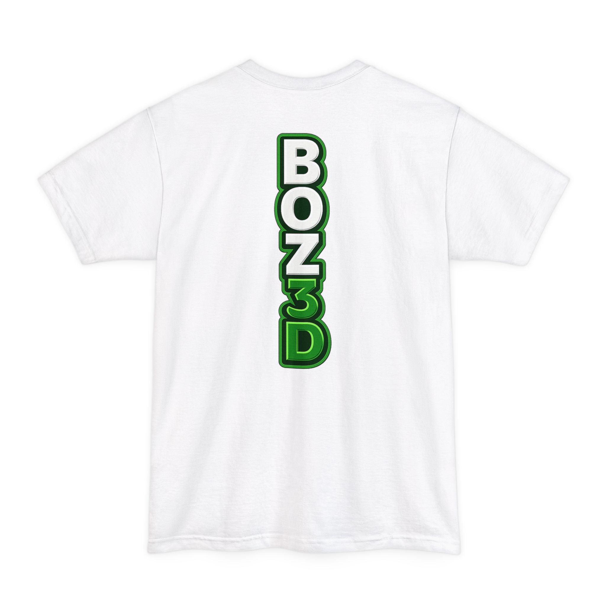 BOZ3D Skeleton Knight Color Logo T-Shirt | White & Green 3D Printing Maker Tall Tee