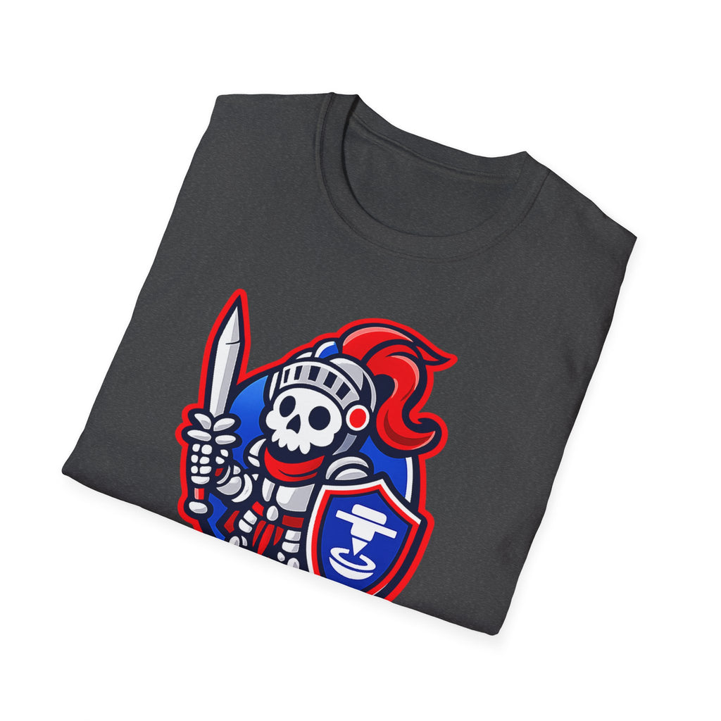 BOZ3D Skeleton Knight Color Logo T-Shirt | Red, White & Blue 3D Printing Maker Tee