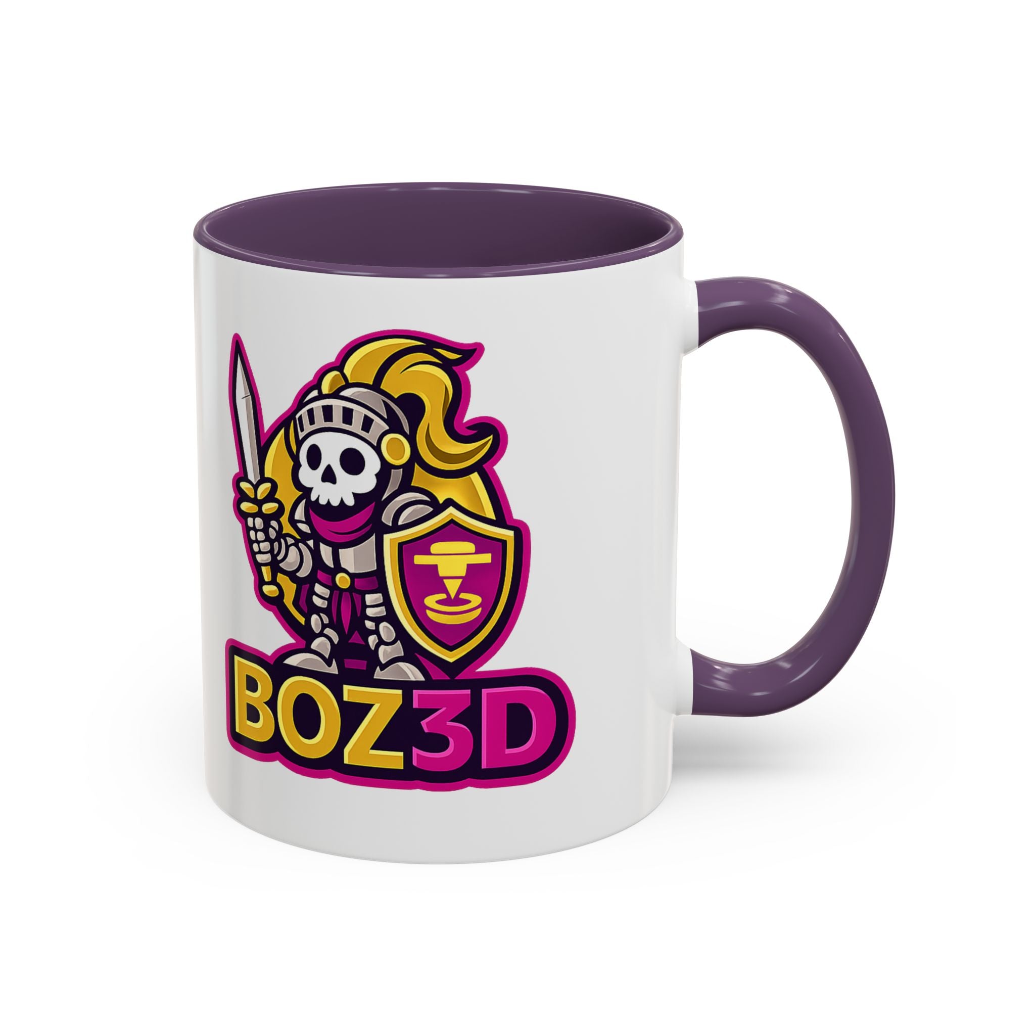Skull Knight Logo Accent Coffee Mug (11/15oz) — BOZ3D Gaming Drinkware
