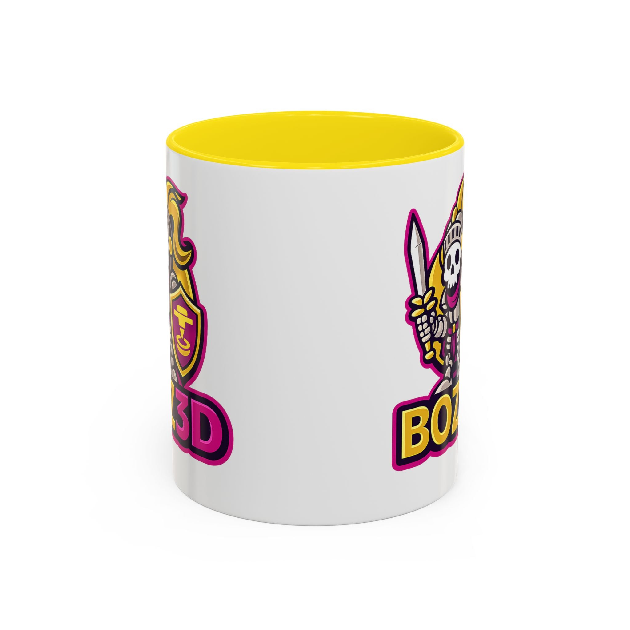 Skull Knight Logo Accent Coffee Mug (11/15oz) — BOZ3D Gaming Drinkware