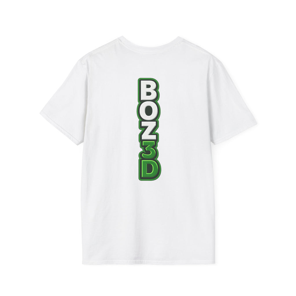 BOZ3D Skeleton Knight Color Logo T-Shirt | White & Green 3D Printing Maker Tee