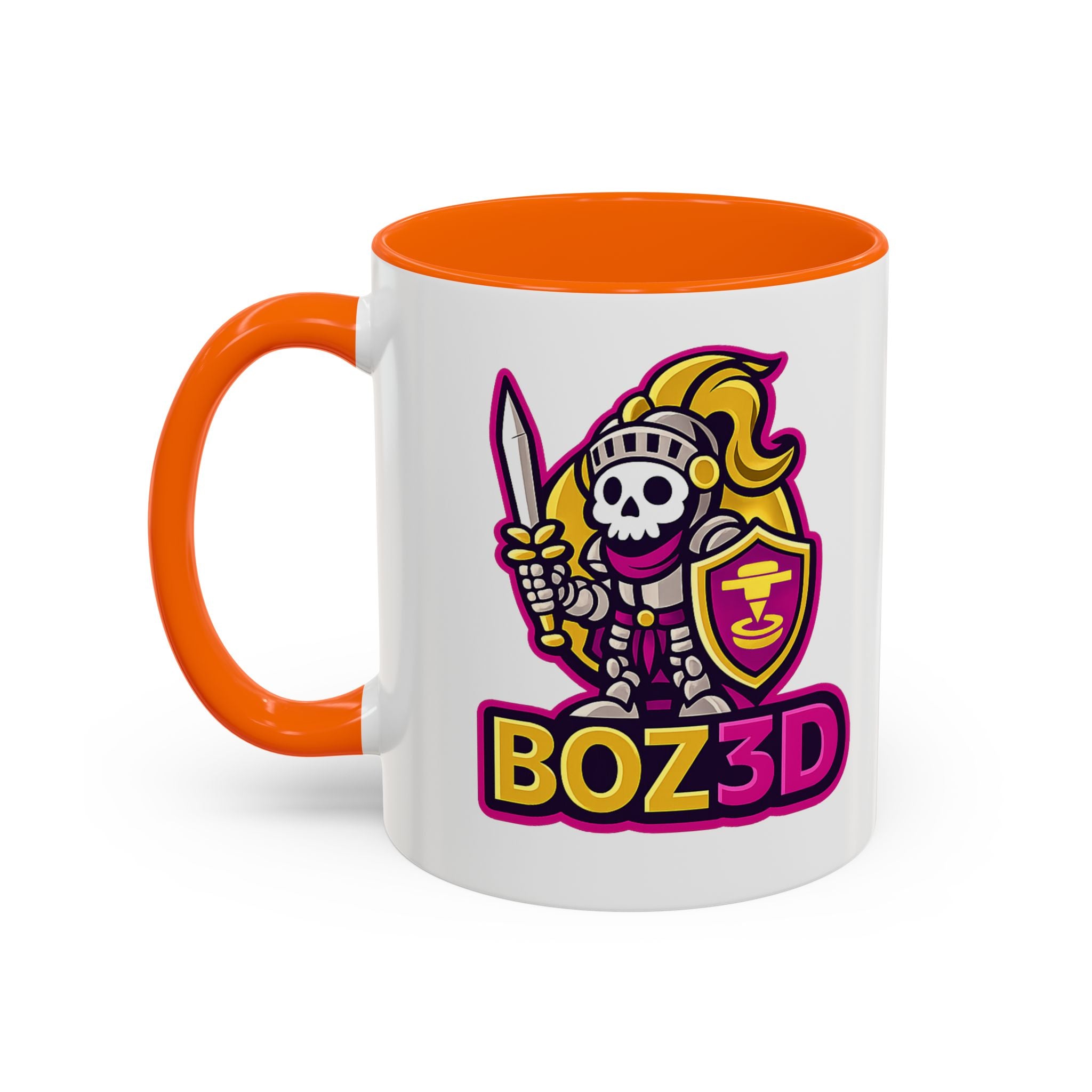 Skull Knight Logo Accent Coffee Mug (11/15oz) — BOZ3D Gaming Drinkware