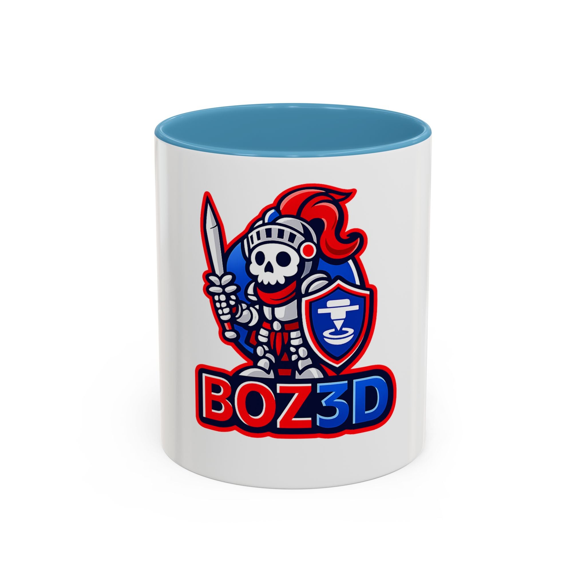 Boz3D Knight Skull Coffee Mug — Gaming Logo Accent Mug (11/15oz)