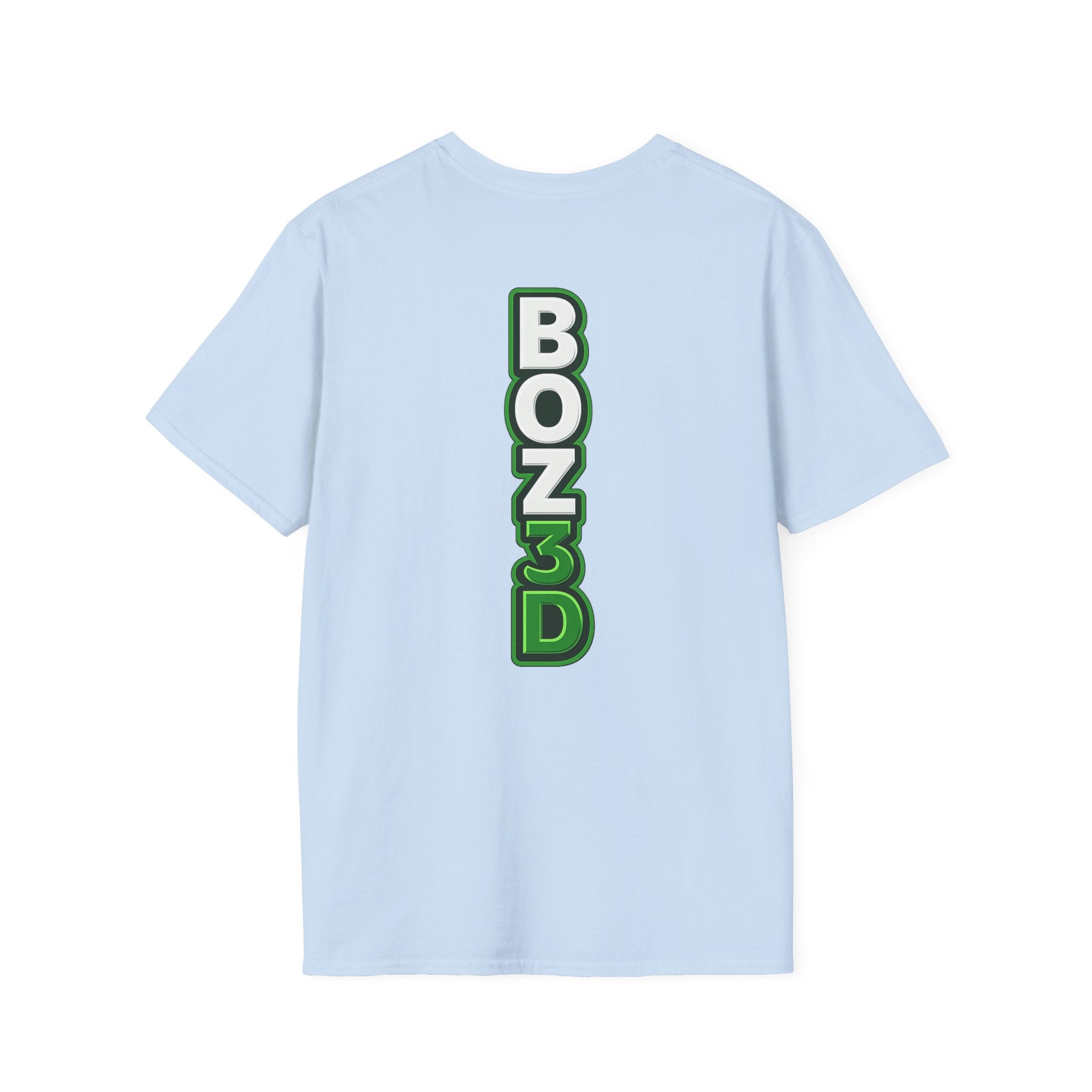BOZ3D Skeleton Knight Color Logo T-Shirt | White & Green 3D Printing Maker Tee