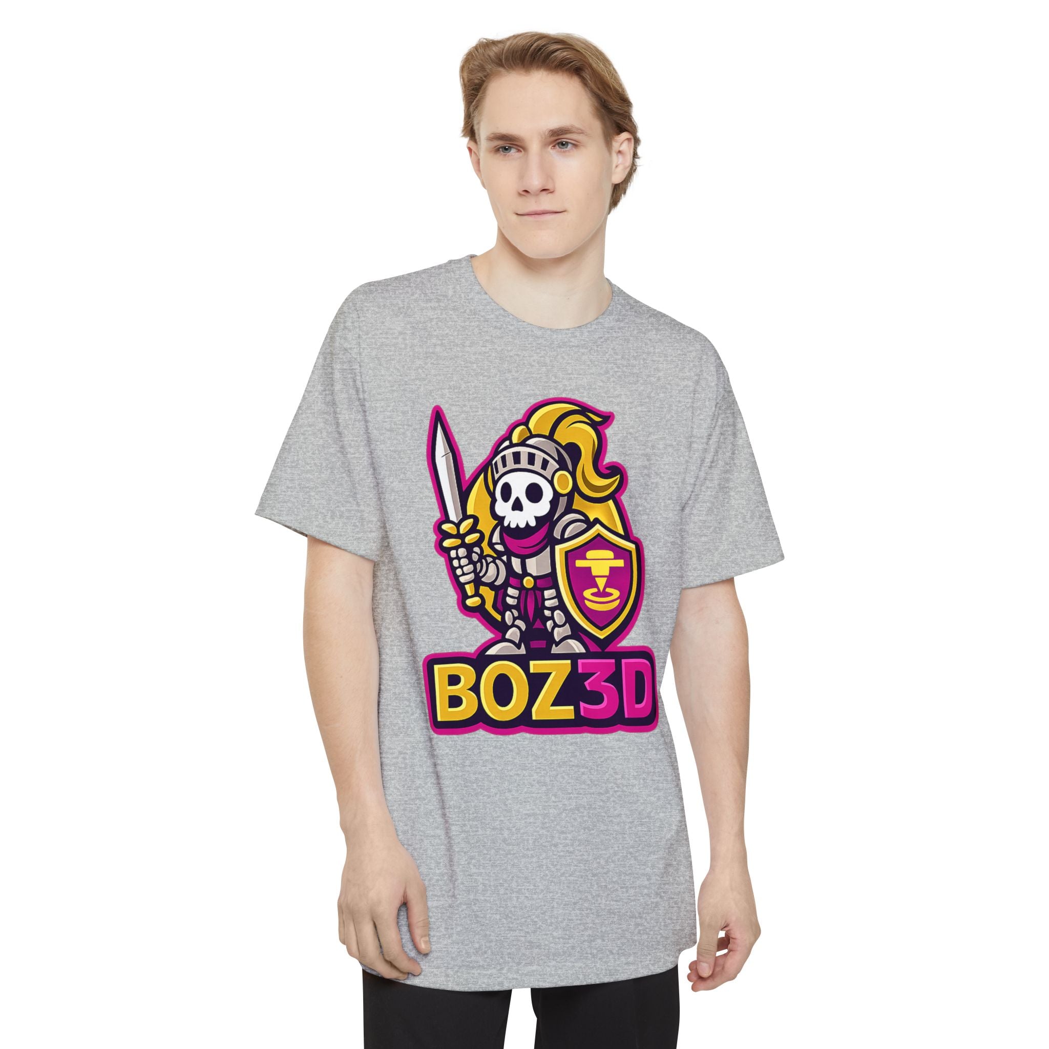 BOZ3D Skeleton Knight Color Logo T-Shirt | Gold & Pink 3D Printing Maker Tee
