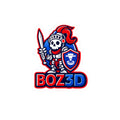 BOZ3D Knight Kiss-Cut Sticker – Red, White & Blue