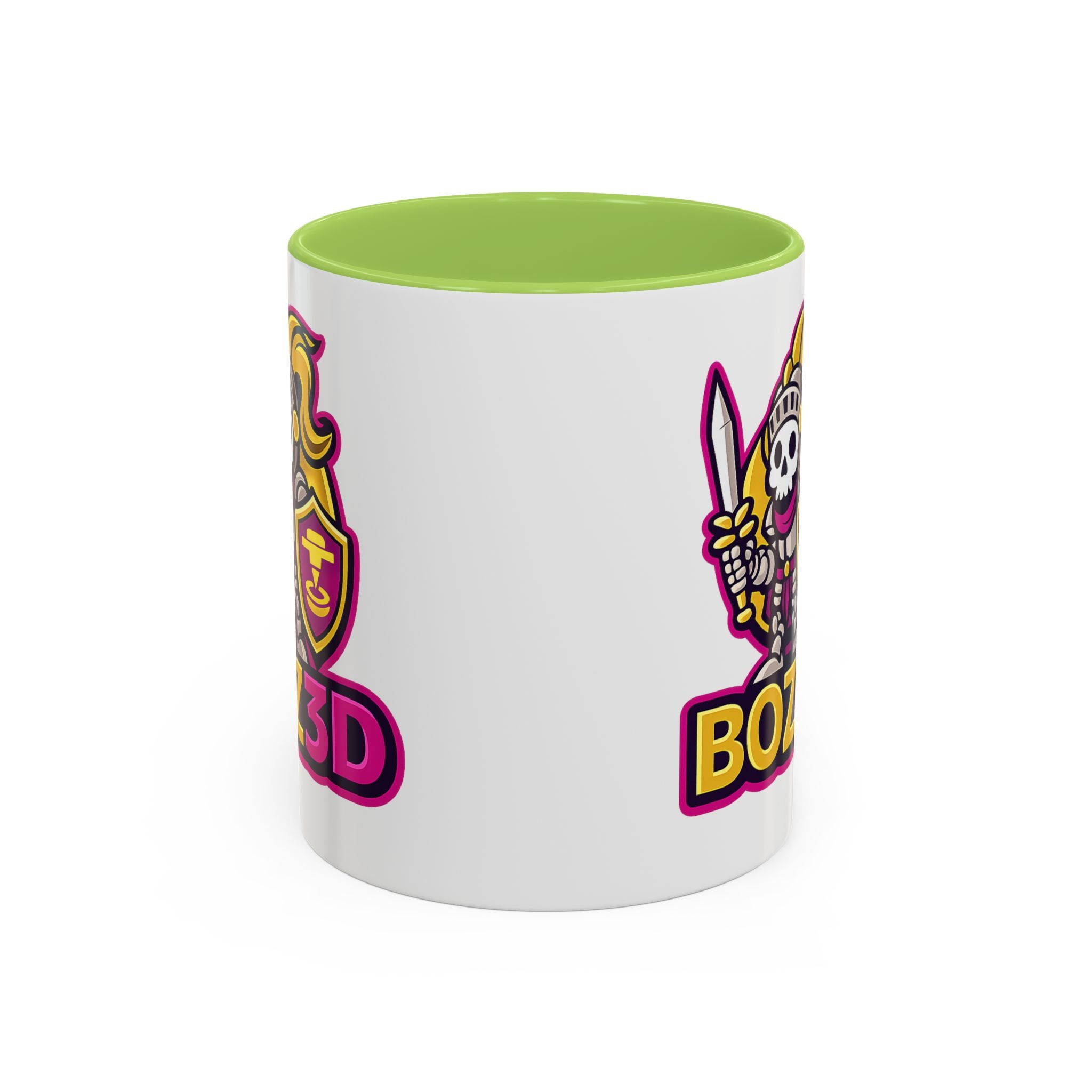 Skull Knight Logo Accent Coffee Mug (11/15oz) — BOZ3D Gaming Drinkware