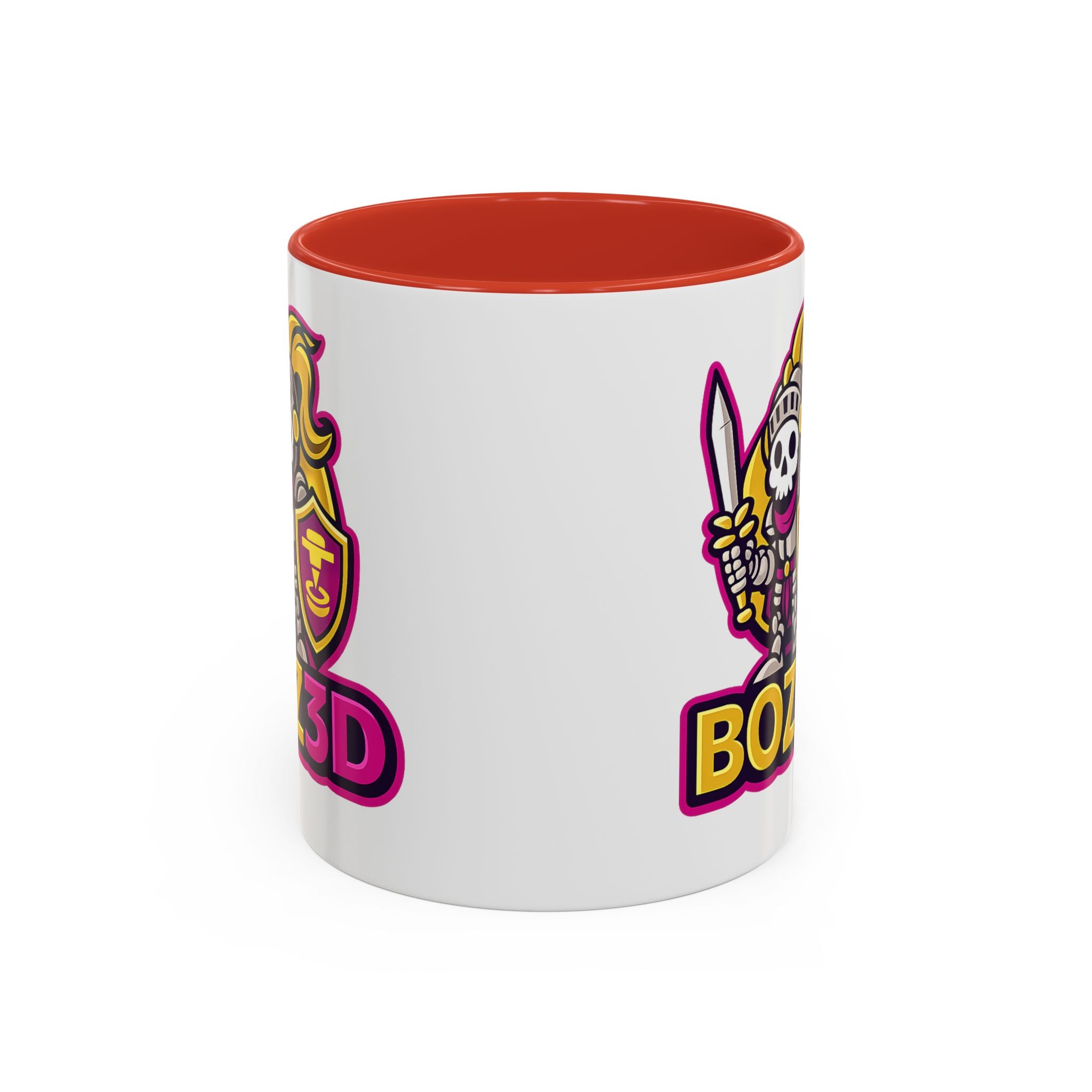 Skull Knight Logo Accent Coffee Mug (11/15oz) — BOZ3D Gaming Drinkware