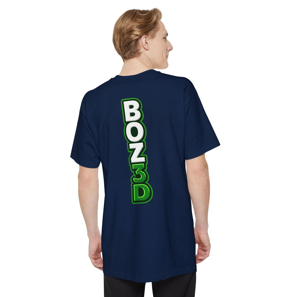 BOZ3D Skeleton Knight Color Logo T-Shirt | White & Green 3D Printing Maker Tall Tee