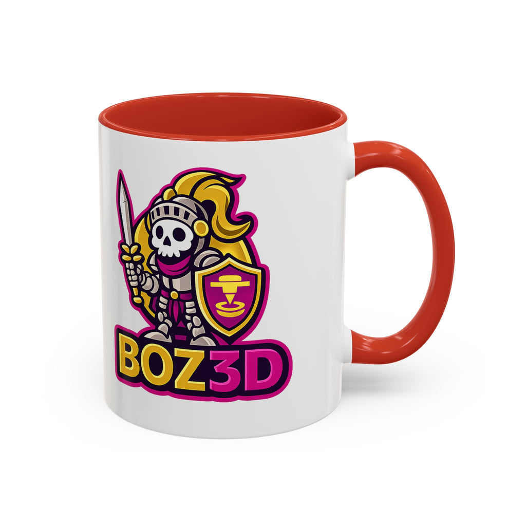 Skull Knight Logo Accent Coffee Mug (11/15oz) — BOZ3D Gaming Drinkware