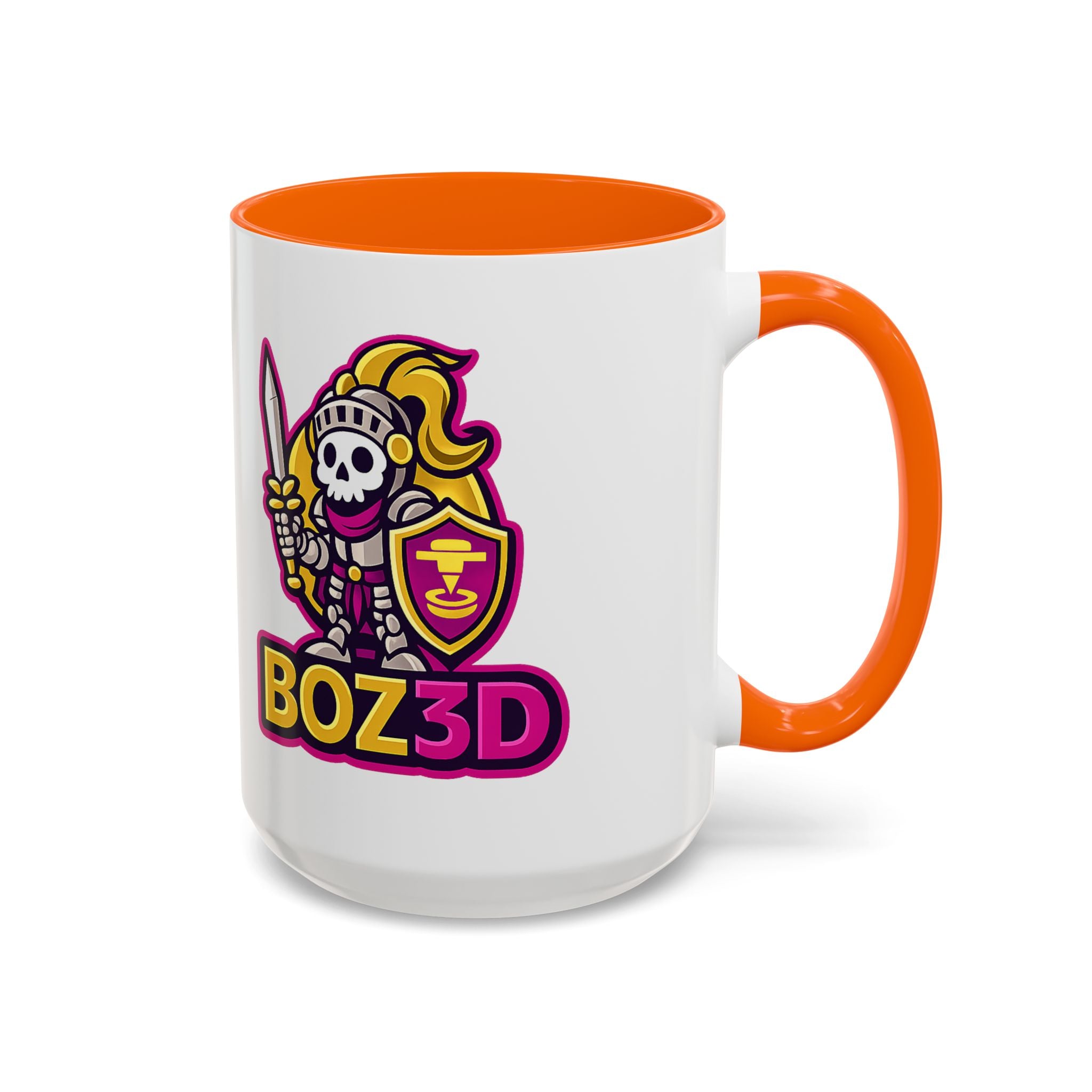 Skull Knight Logo Accent Coffee Mug (11/15oz) — BOZ3D Gaming Drinkware