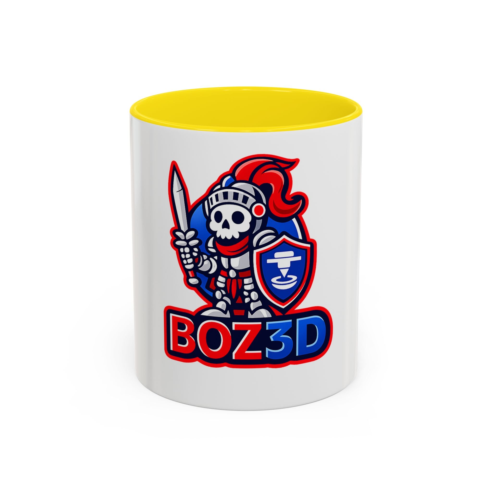 Boz3D Knight Skull Coffee Mug — Gaming Logo Accent Mug (11/15oz)
