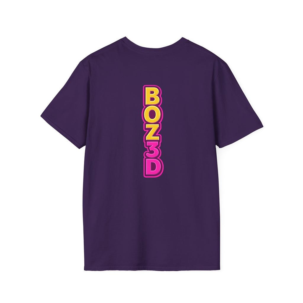 BOZ3D Skeleton Knight Color Logo T-Shirt | Gold & Pink 3D Printing Maker Tee