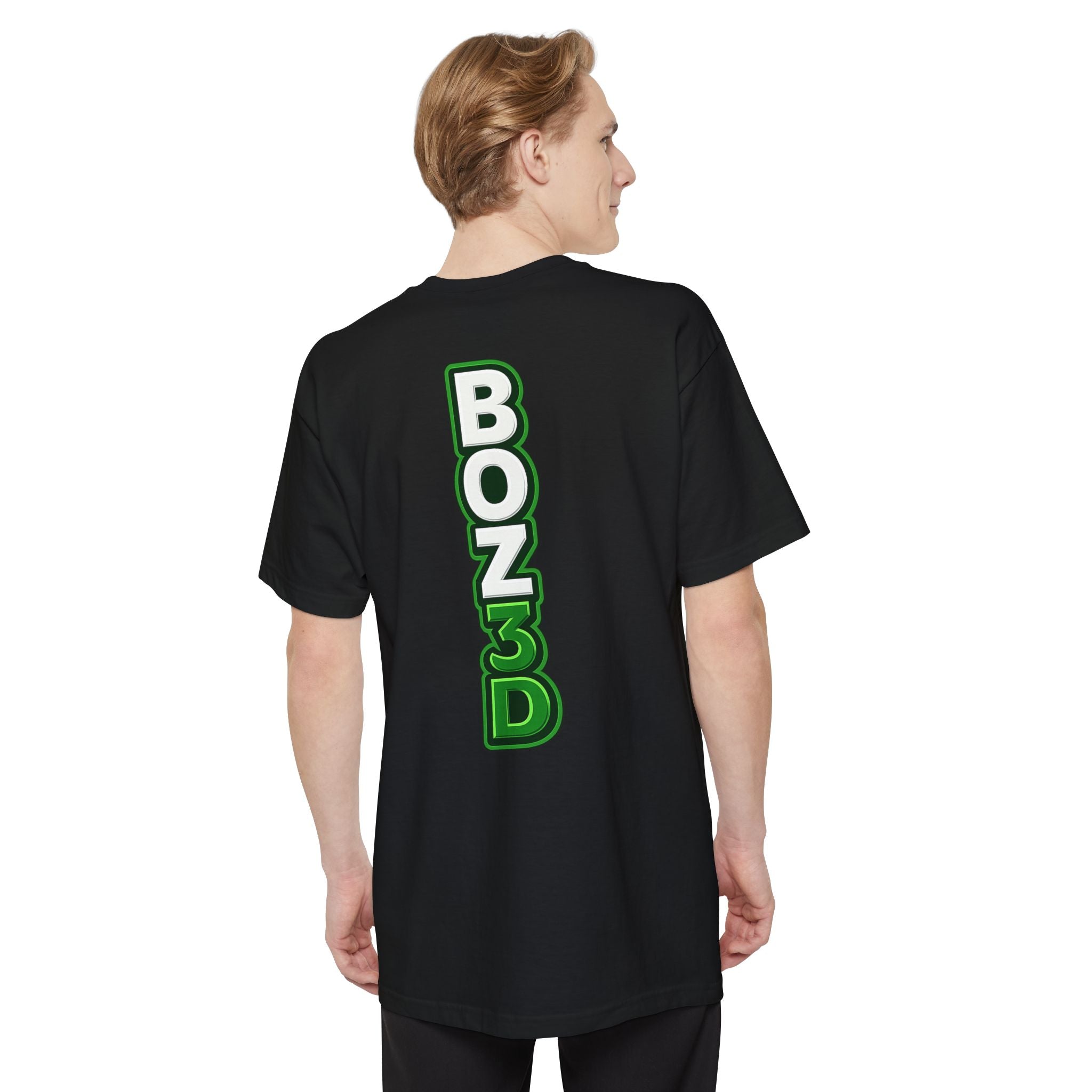 BOZ3D Skeleton Knight Color Logo T-Shirt | White & Green 3D Printing Maker Tall Tee