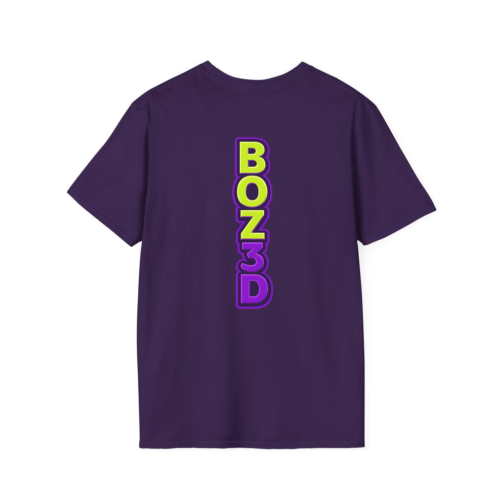 BOZ3D Skeleton Knight Color Logo T-Shirt | Green & Purple 3D Printing Maker Tee