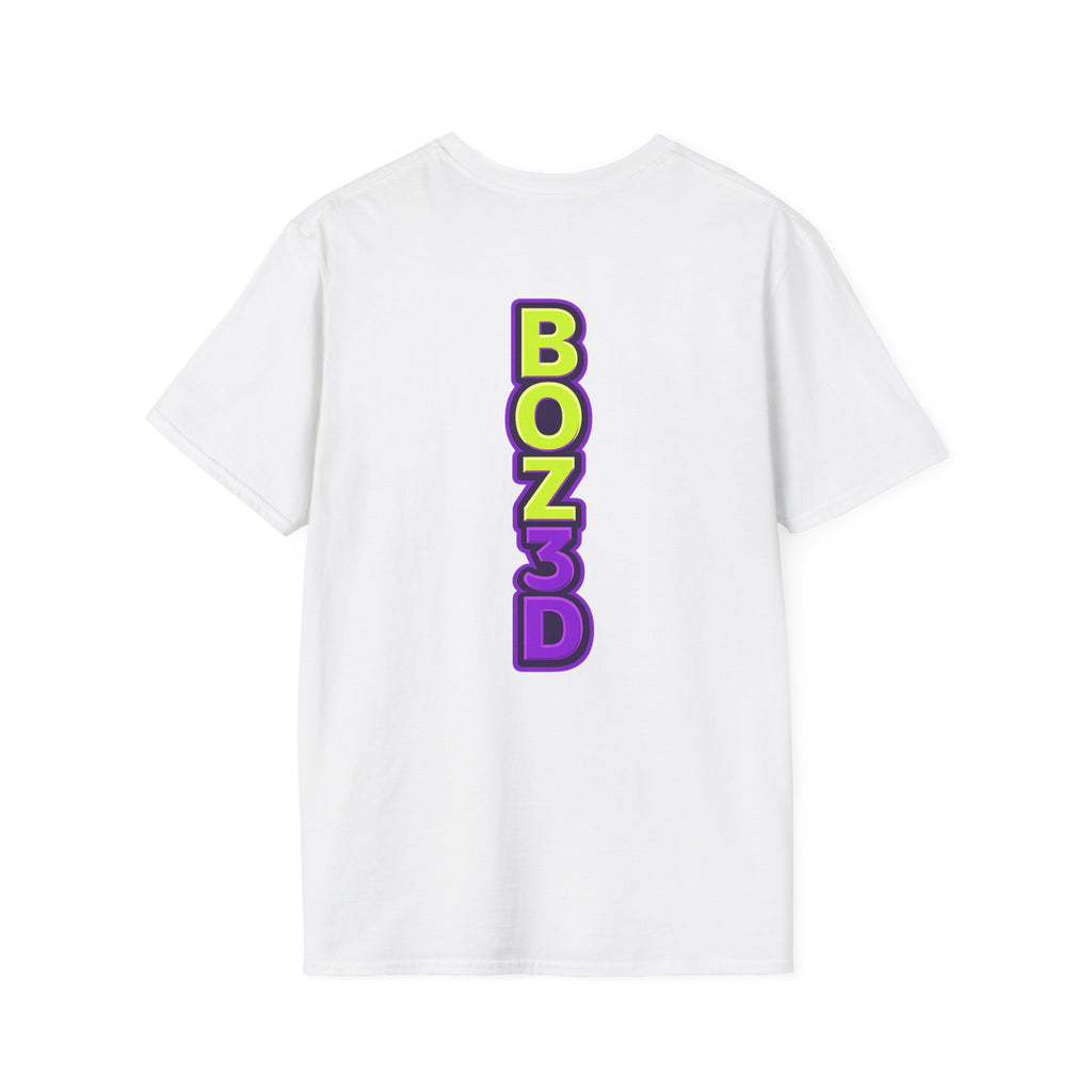BOZ3D Skeleton Knight Color Logo T-Shirt | Green & Purple 3D Printing Maker Tee