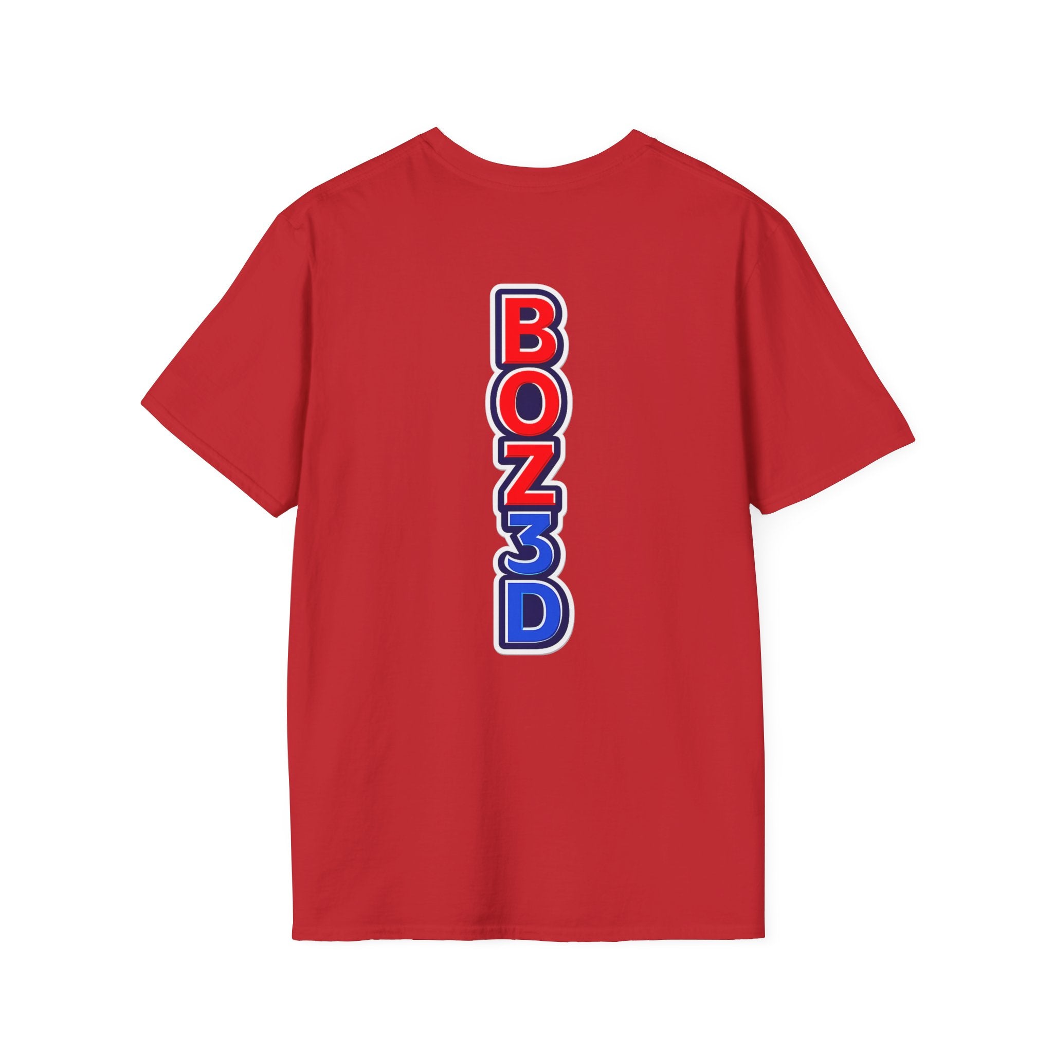 BOZ3D Skeleton Knight Color Logo T-Shirt | Red, White & Blue 3D Printing Maker Tee