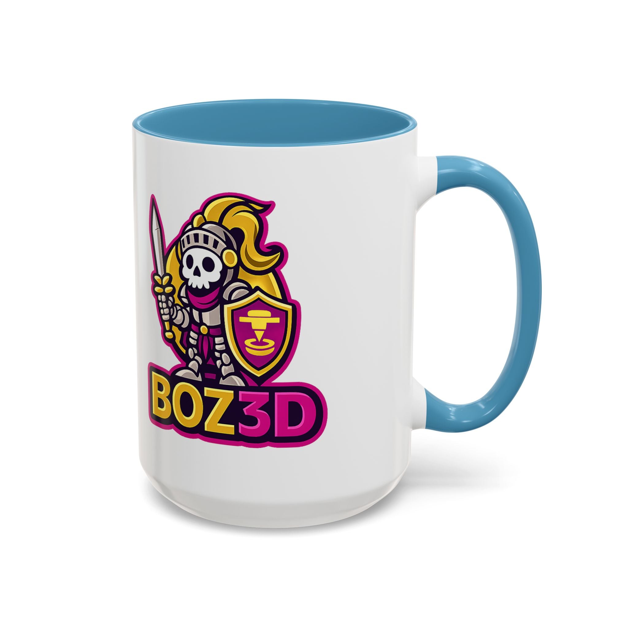 Skull Knight Logo Accent Coffee Mug (11/15oz) — BOZ3D Gaming Drinkware