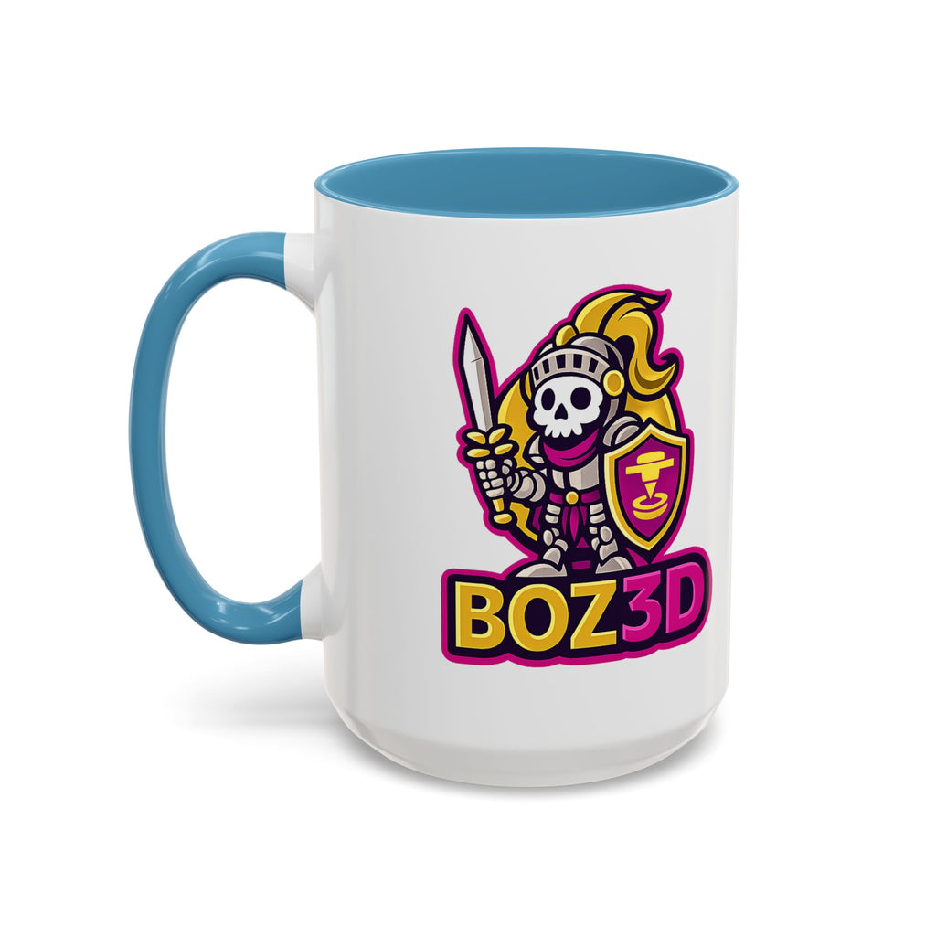 Skull Knight Logo Accent Coffee Mug (11/15oz) — BOZ3D Gaming Drinkware