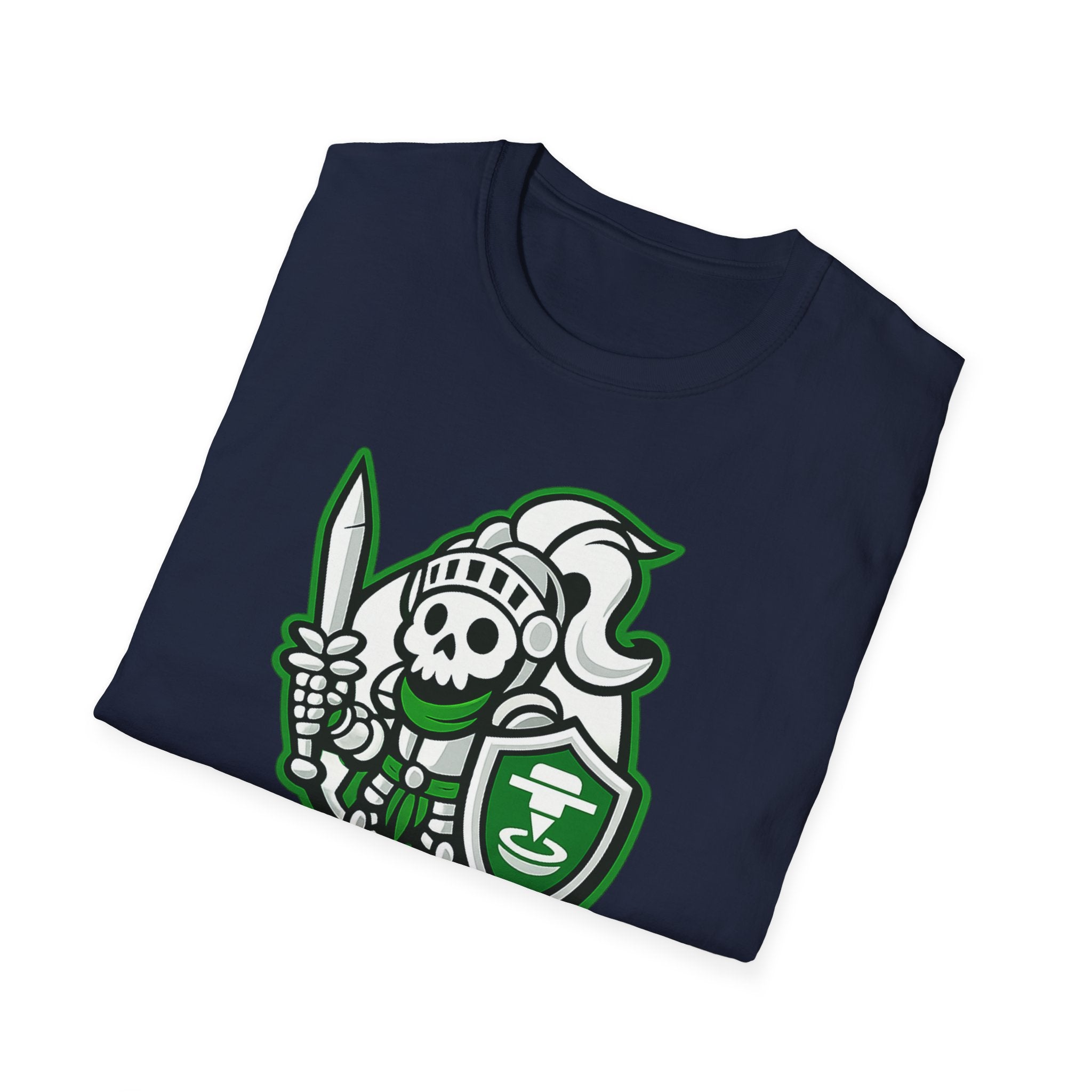 BOZ3D Skeleton Knight Color Logo T-Shirt | White & Green 3D Printing Maker Tee