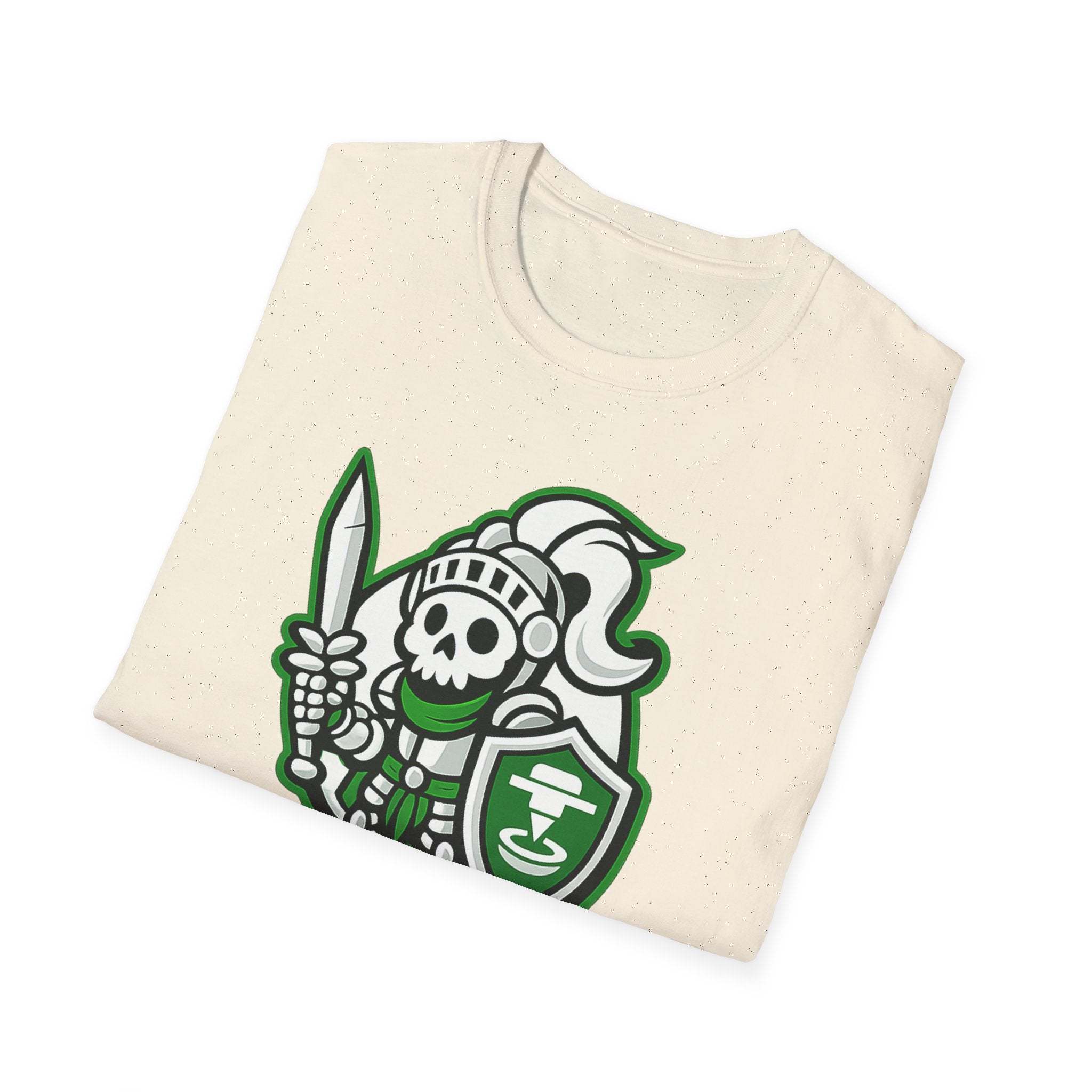 BOZ3D Skeleton Knight Color Logo T-Shirt | White & Green 3D Printing Maker Tee