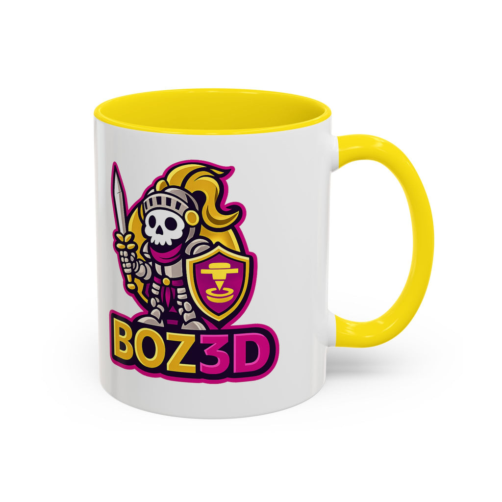 Skull Knight Logo Accent Coffee Mug (11/15oz) — BOZ3D Gaming Drinkware