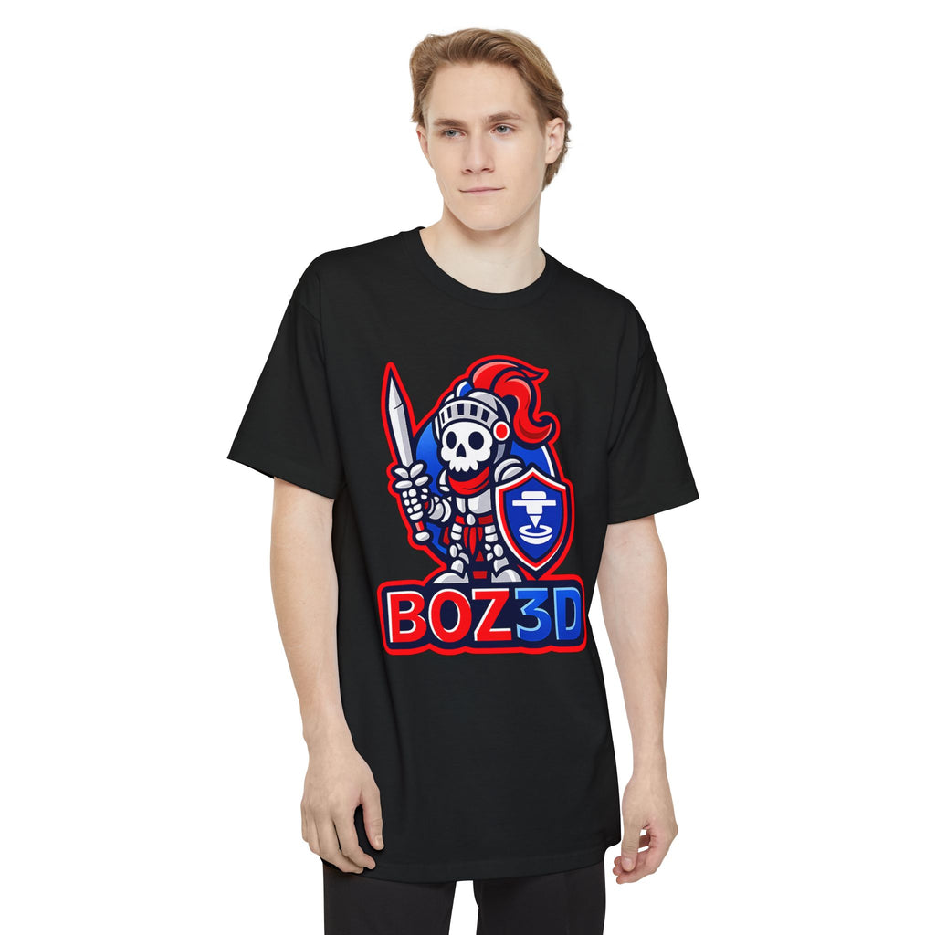 BOZ3D Skeleton Knight Color Logo T-Shirt | Red, White & Blue 3D Printing Maker Tee