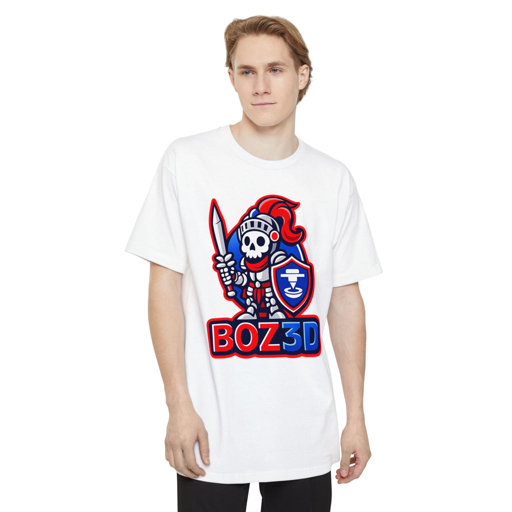 BOZ3D Skeleton Knight Color Logo T-Shirt | Red, White & Blue 3D Printing Maker Tee