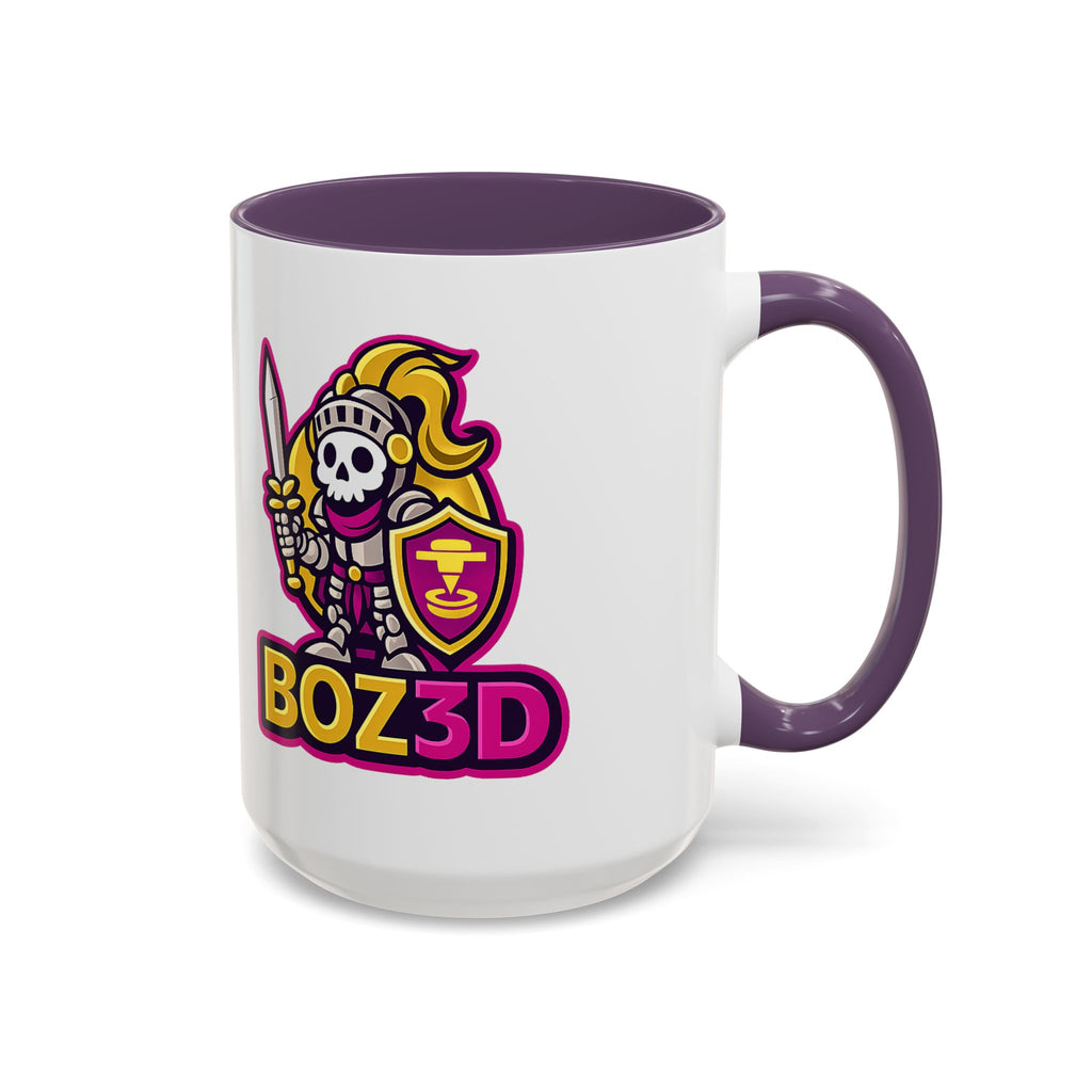Skull Knight Logo Accent Coffee Mug (11/15oz) — BOZ3D Gaming Drinkware