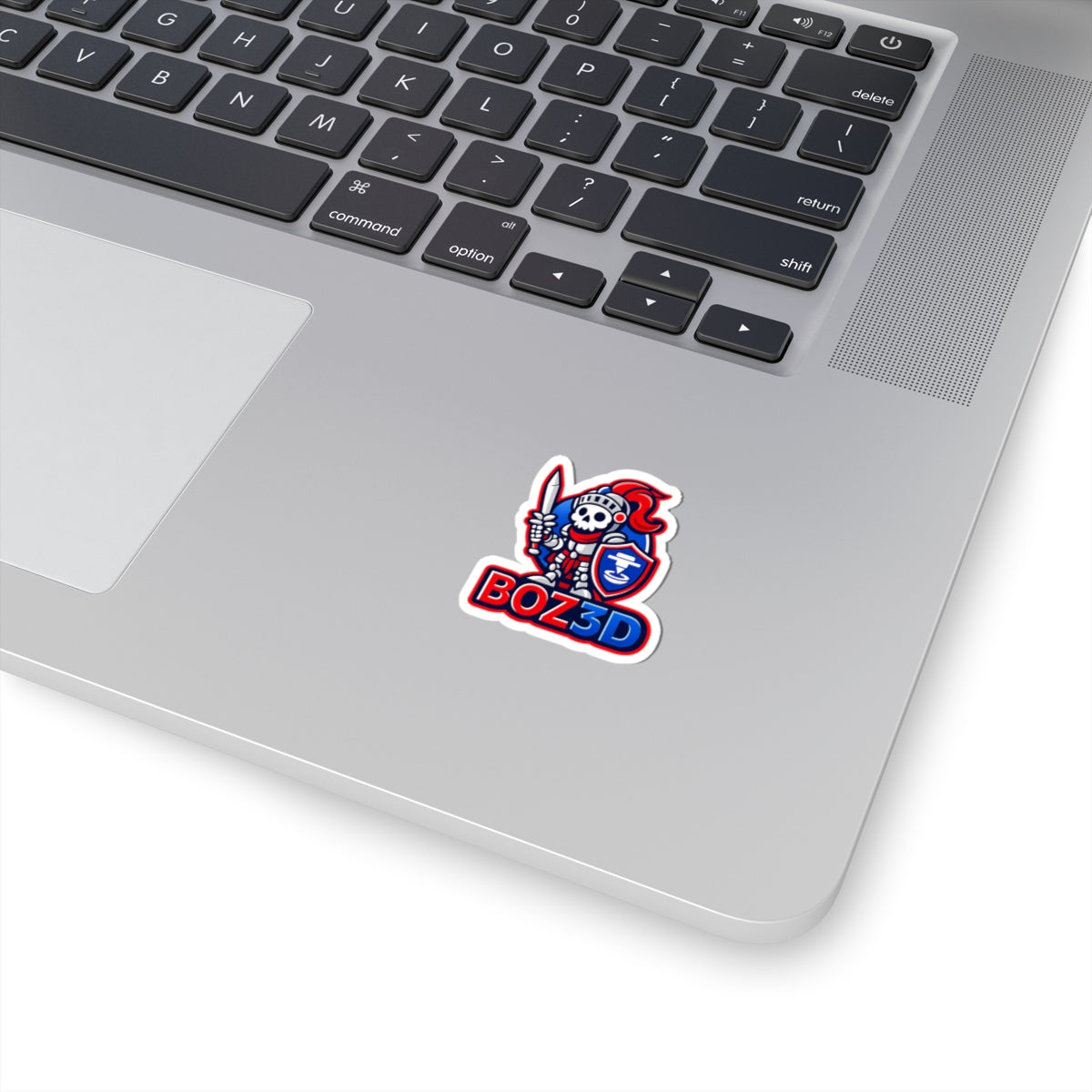 BOZ3D Knight Kiss-Cut Sticker – Red, White & Blue