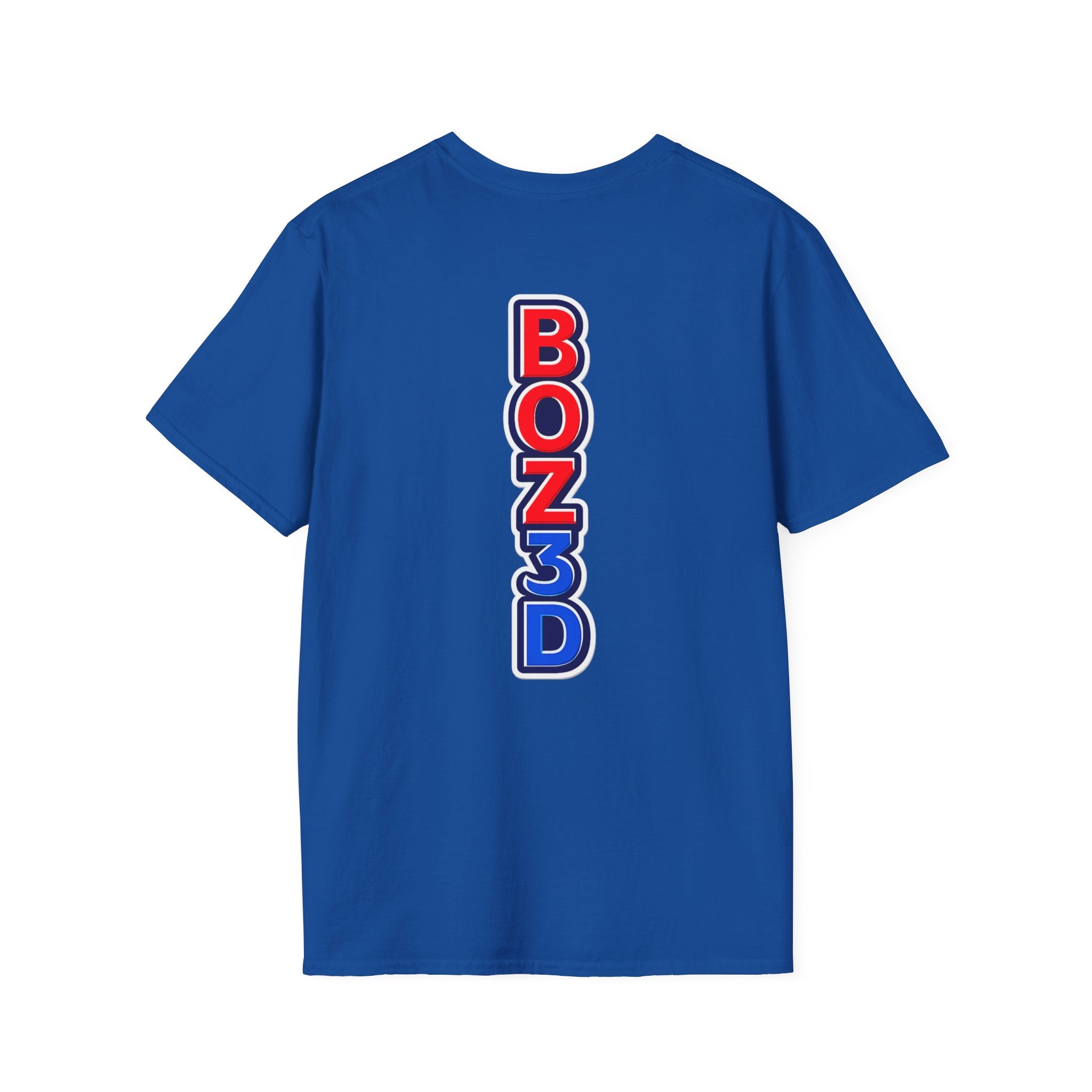 BOZ3D Skeleton Knight Color Logo T-Shirt | Red, White & Blue 3D Printing Maker Tee
