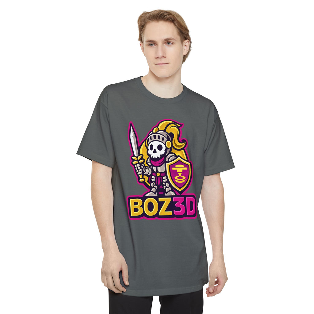 BOZ3D Skeleton Knight Color Logo T-Shirt | Gold & Pink 3D Printing Maker Tee