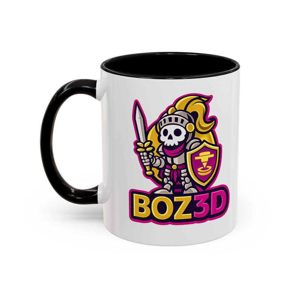 Skull Knight Logo Accent Coffee Mug (11/15oz) — BOZ3D Gaming Drinkware