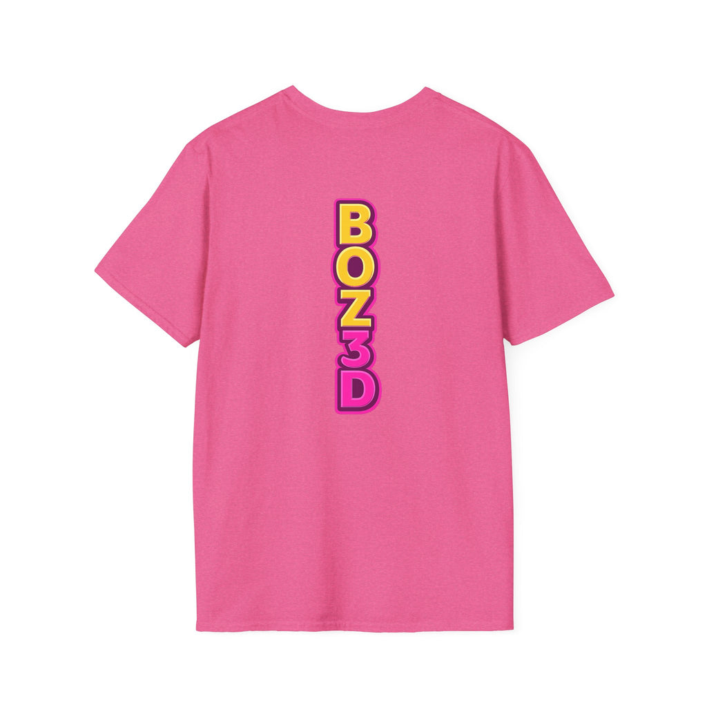 BOZ3D Skeleton Knight Color Logo T-Shirt | Gold & Pink 3D Printing Maker Tee