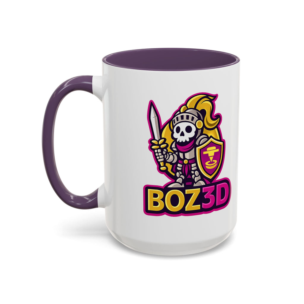 Skull Knight Logo Accent Coffee Mug (11/15oz) — BOZ3D Gaming Drinkware