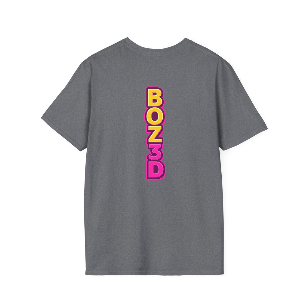 BOZ3D Skeleton Knight Color Logo T-Shirt | Gold & Pink 3D Printing Maker Tee