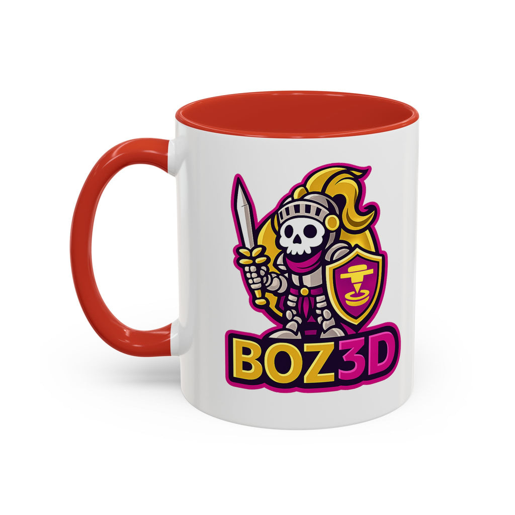 Skull Knight Logo Accent Coffee Mug (11/15oz) — BOZ3D Gaming Drinkware