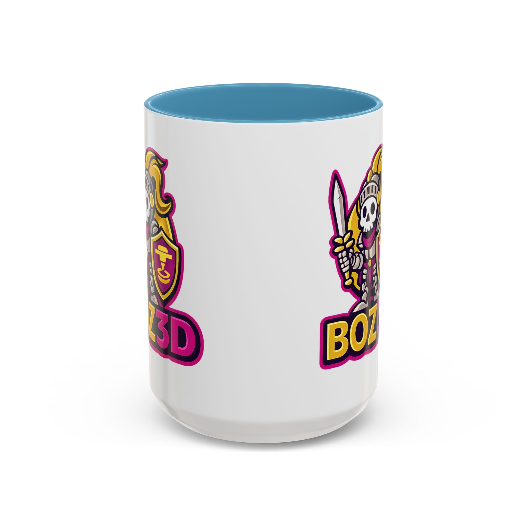 Skull Knight Logo Accent Coffee Mug (11/15oz) — BOZ3D Gaming Drinkware